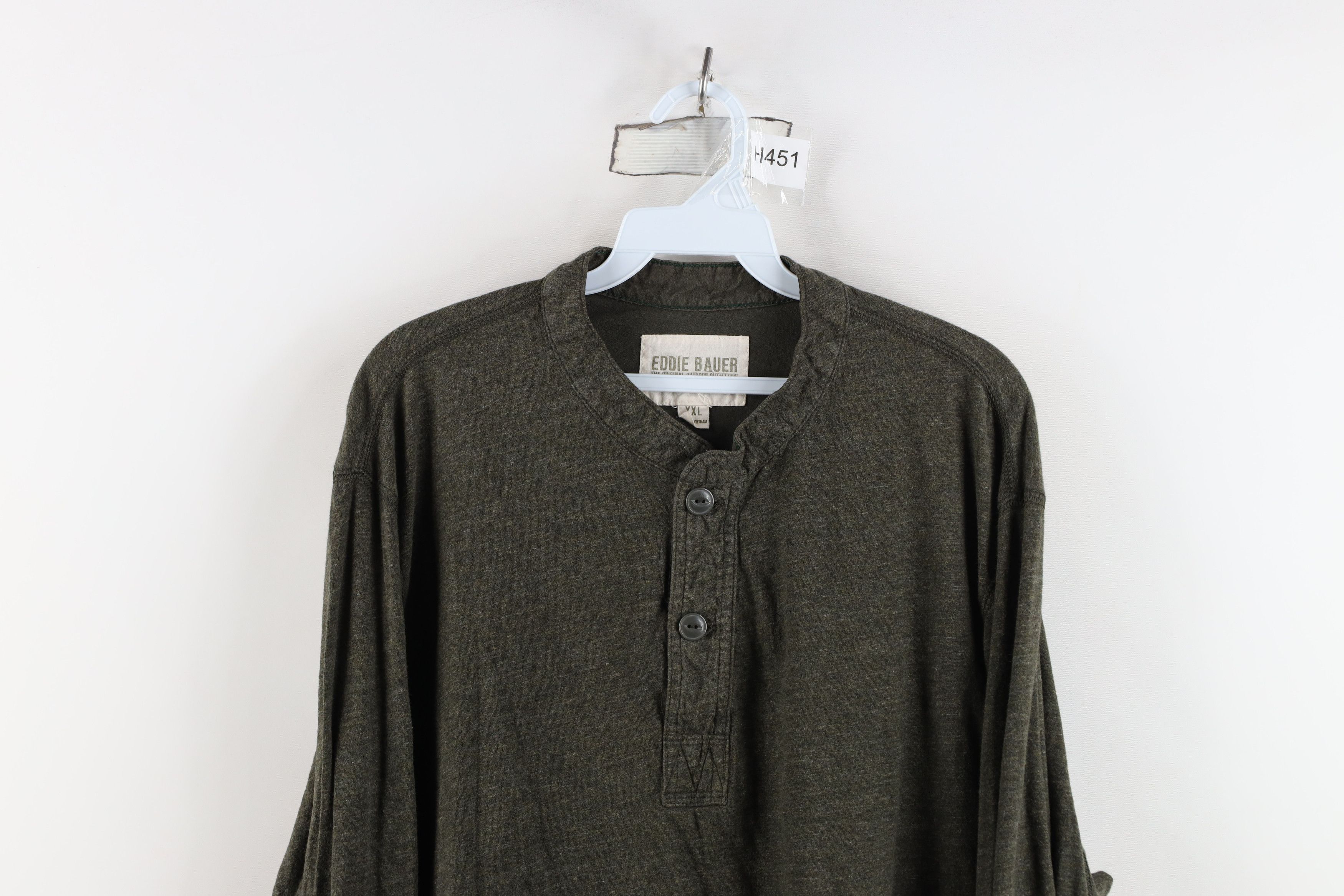 Eddie Bauer Vintage Eddie Bauer Knit Long Sleeve Henley T-Shirt Green Size US XXL / EU 58 / 5 - 2 Thumbnail