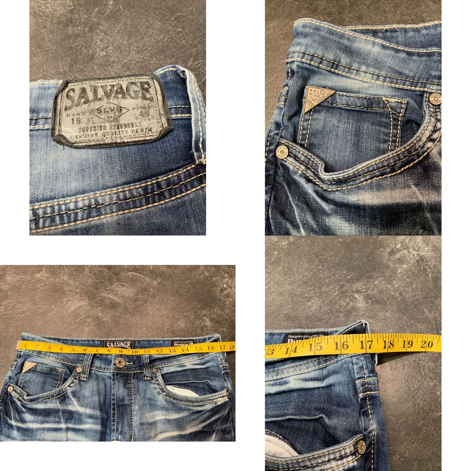 Vintage Salvage Anarchy Relaxed Straight Leg Jeans Men's 33 Blue Size US 33 - 4 Thumbnail