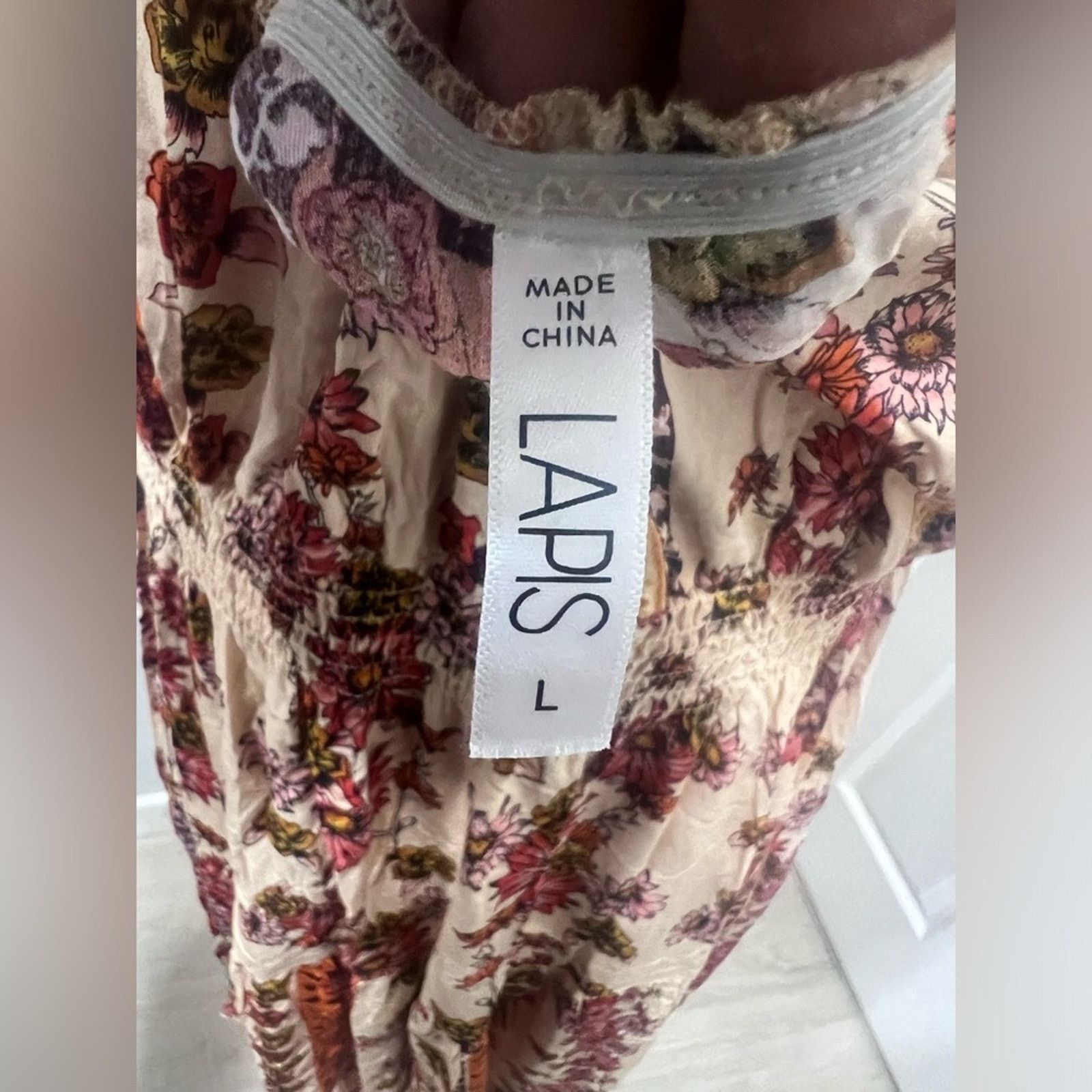 Anthropologie LAPIS Anthropology Floral Orange Cream Summer Sun Boho Size L / US 10 / IT 46 - 2 Thumbnail