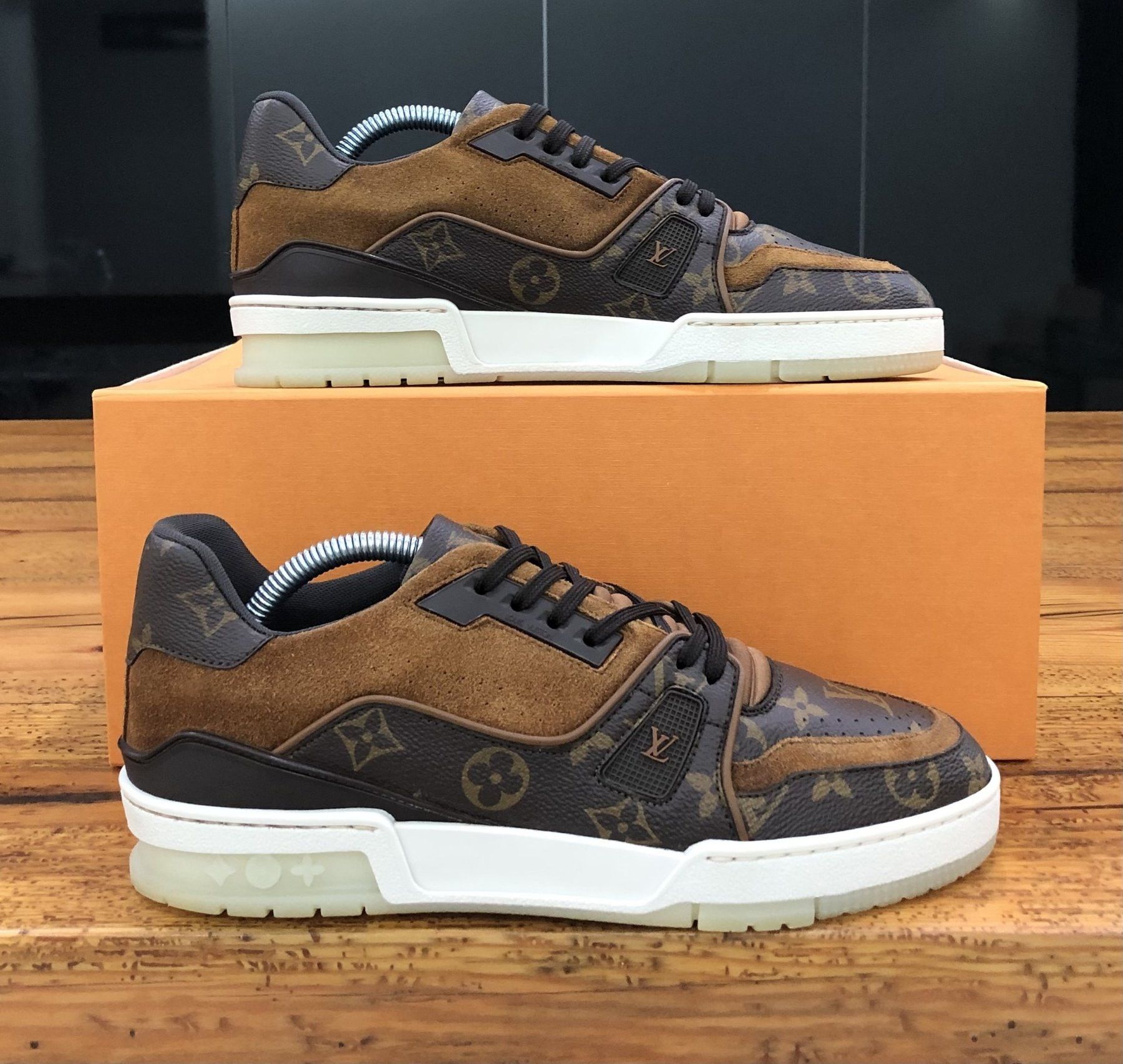 Louis Vuitton LV Trainer Brown Suede Monogram