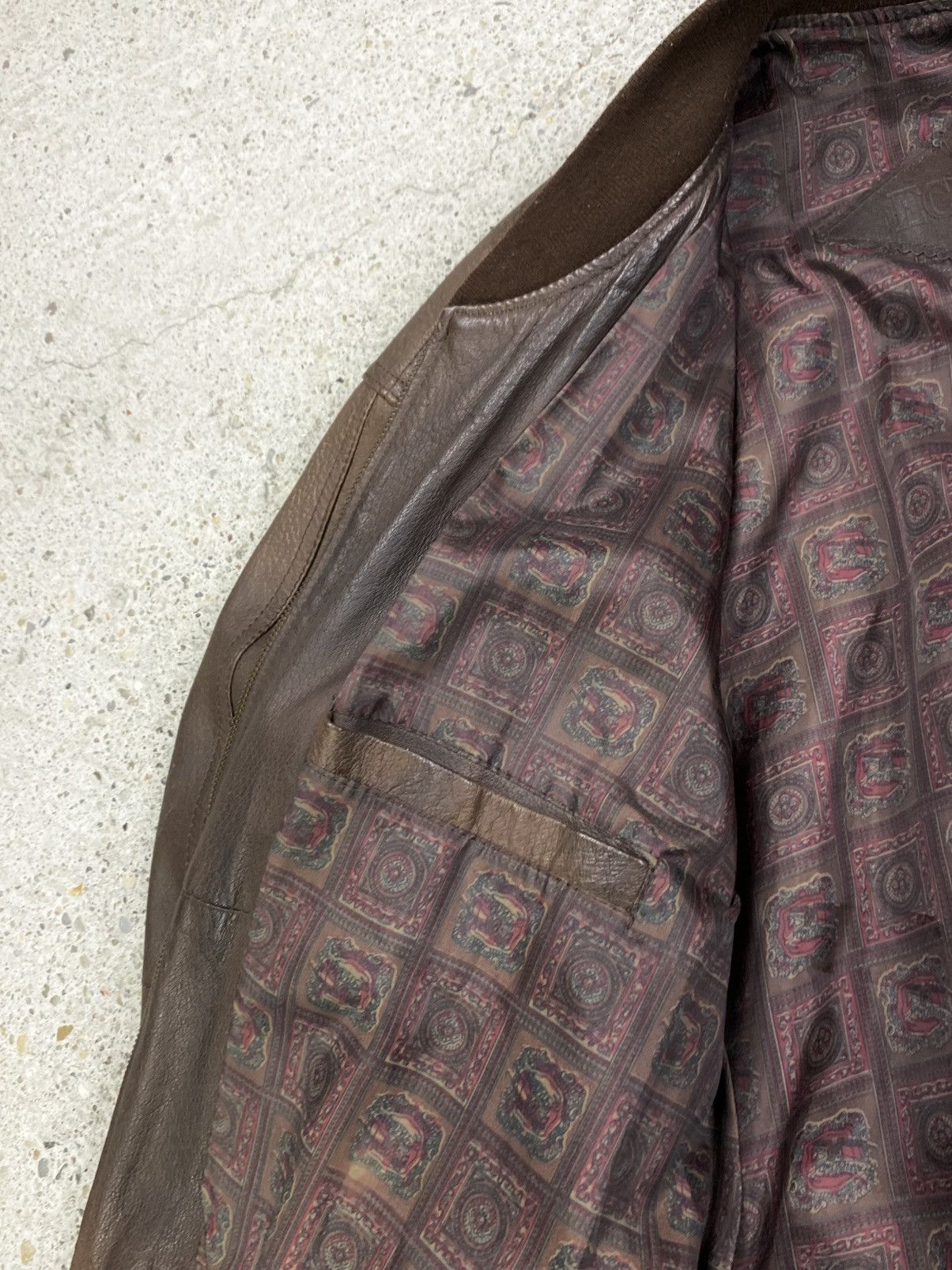 Japanese Brand Vintage leather bomber jacket avant garde cropped brown Size US L / EU 52-54 / 3 - 11 Thumbnail