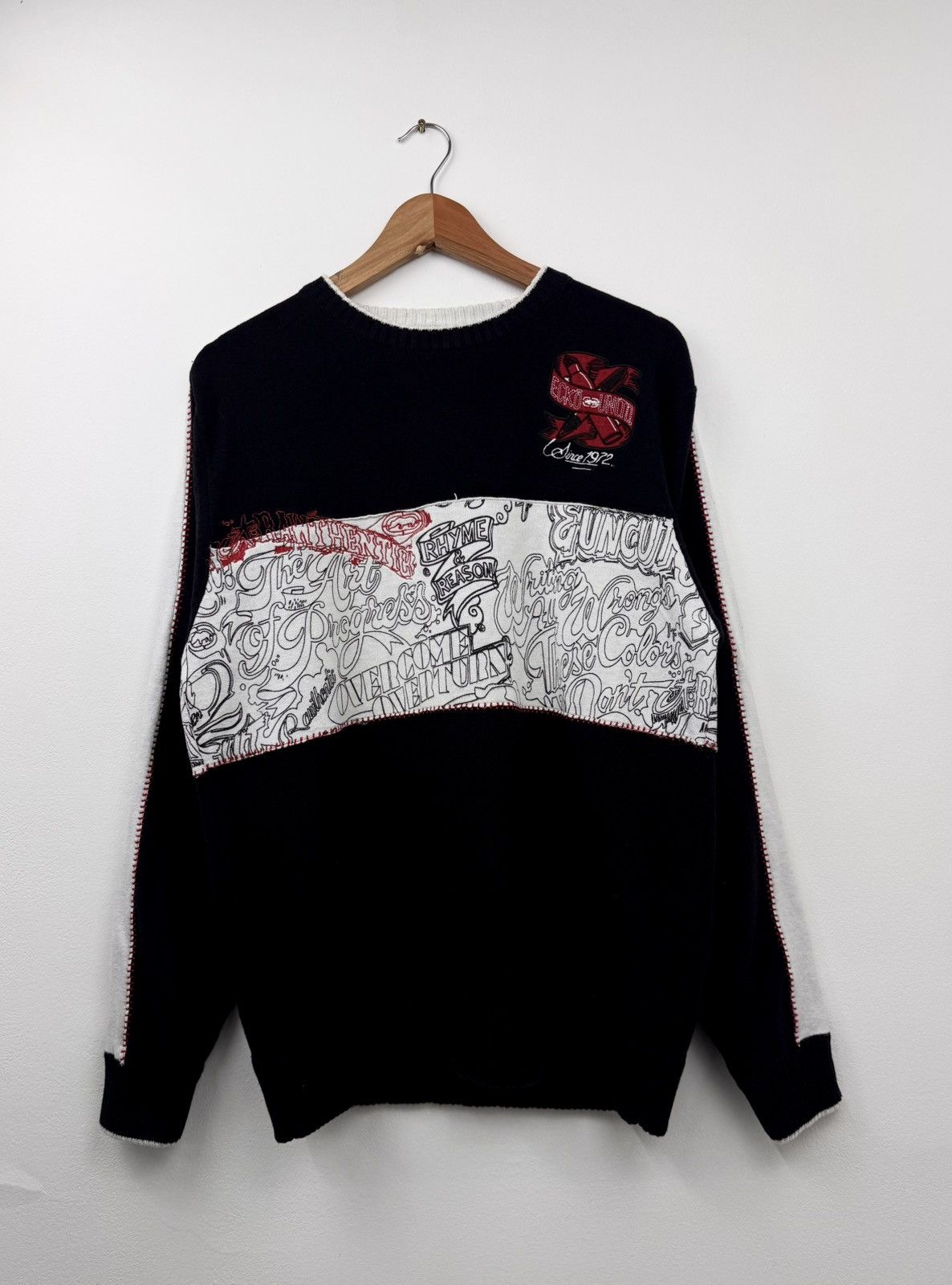 Ecko Unltd. Ecko Unltd Men Black Knit Sweater With Crew Neck Size M Size US M / EU 48-50 / 2 - 1 Thumbnail