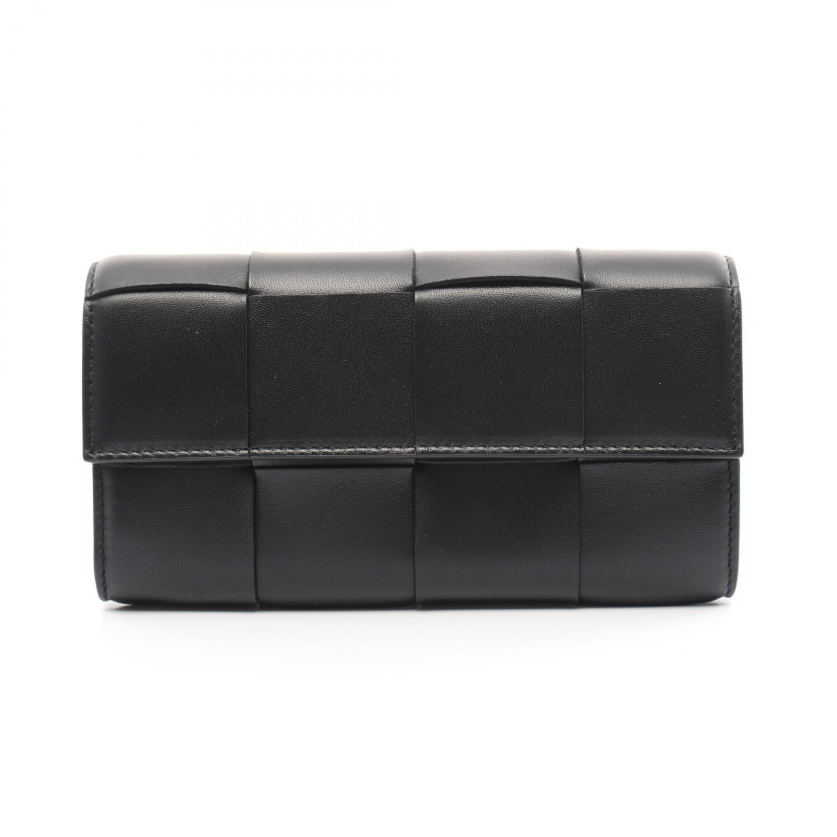 Bottega Veneta Bottega Veneta Leather Long Wallet Black Leather Long Wallet 742694VCQC48425