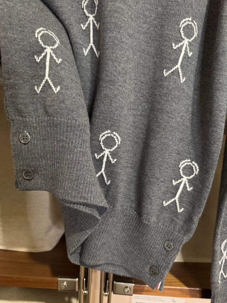 Thom Browne Thom Browne Gray wool matchstick pattern knit sweater Size US M / EU 48-50 / 2 - 6 Thumbnail