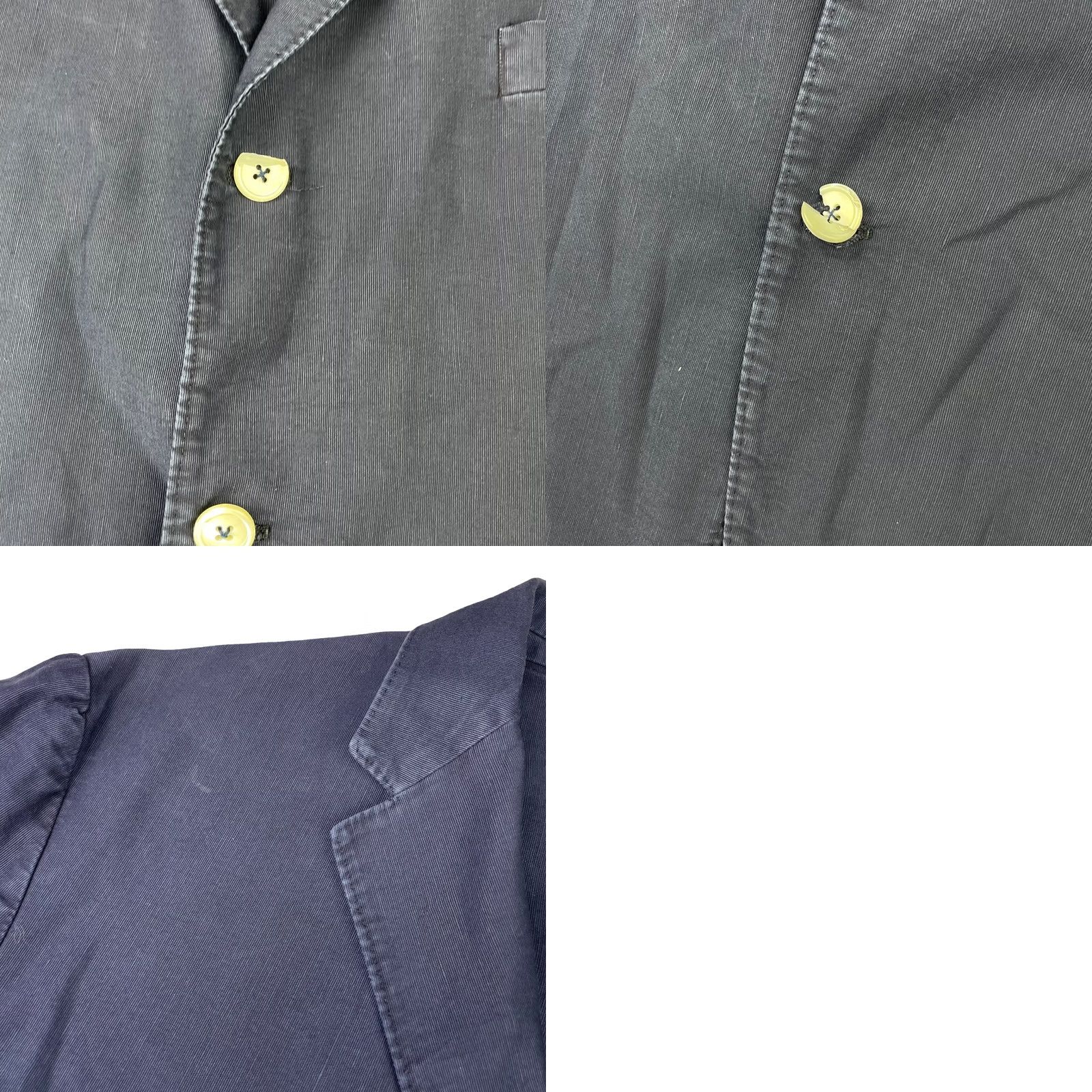 Vintage Michele Negri Men’s 2 Piece Suit Navy Blue 44R 42x28 Cotton Chino Flat Front Double-Vented Notch Lapel 3-Button Jacket Short Size 44R - 10 Thumbnail