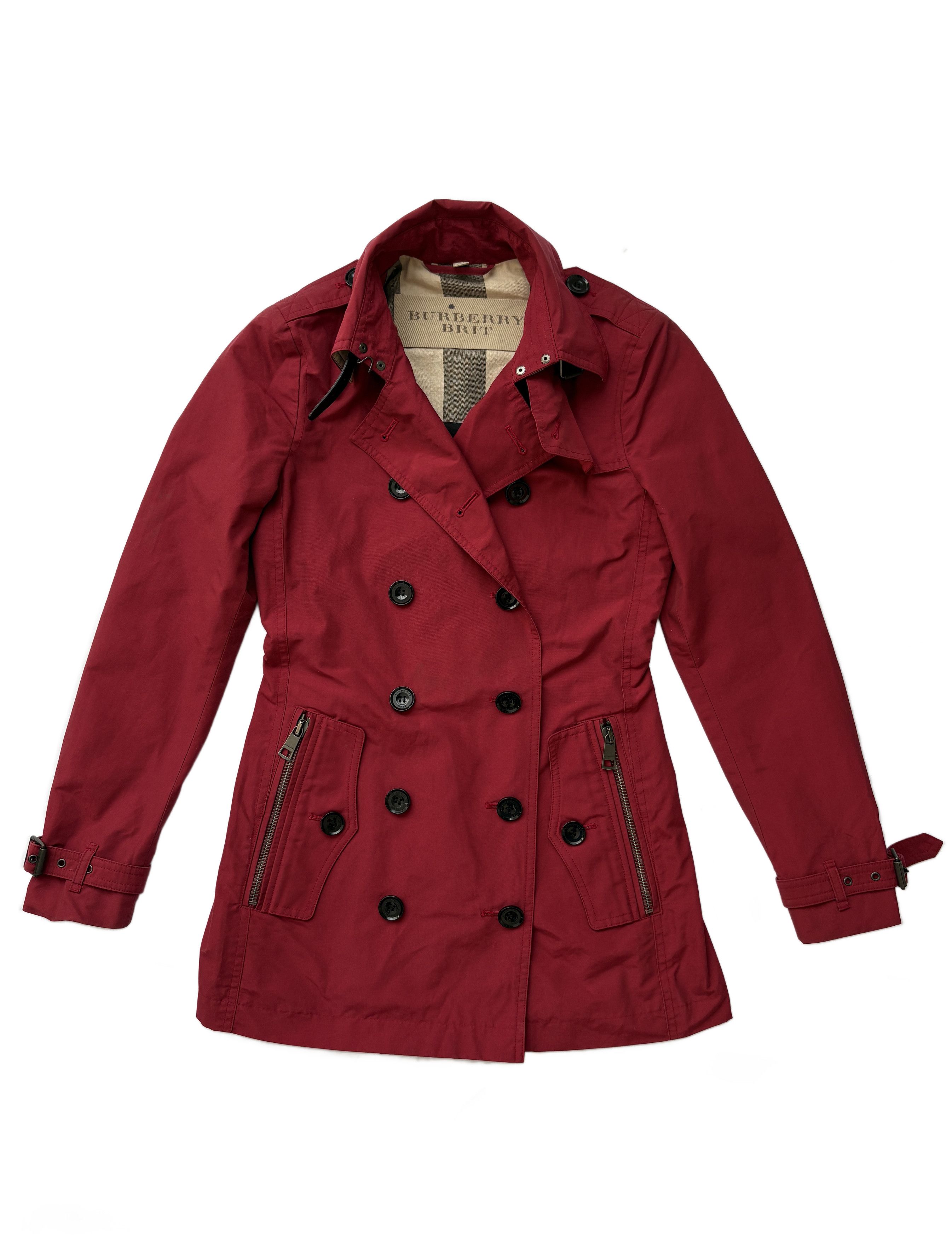 Burberry ⚡️QUICK SALE⚡️2015 Burberry SAMPLE Red Short Trench Coat Size XS / US 0-2 / IT 36-38 - 1 Thumbnail