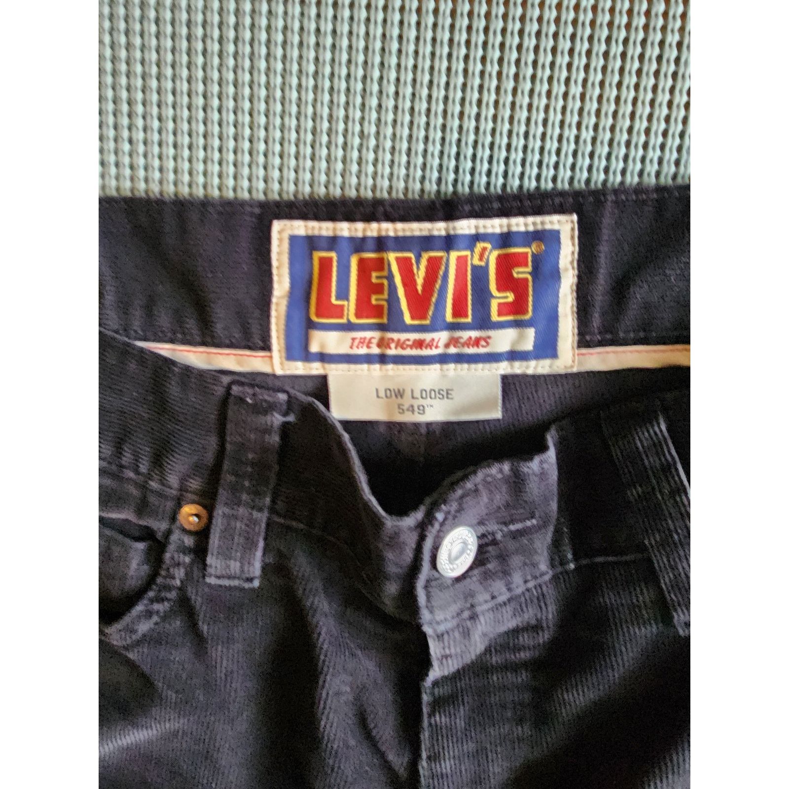Levi's Levi's 549 Men's Corduroy Pants 34x30 Black Low Loose Fit Size US 34 / EU 50 - 3 Thumbnail