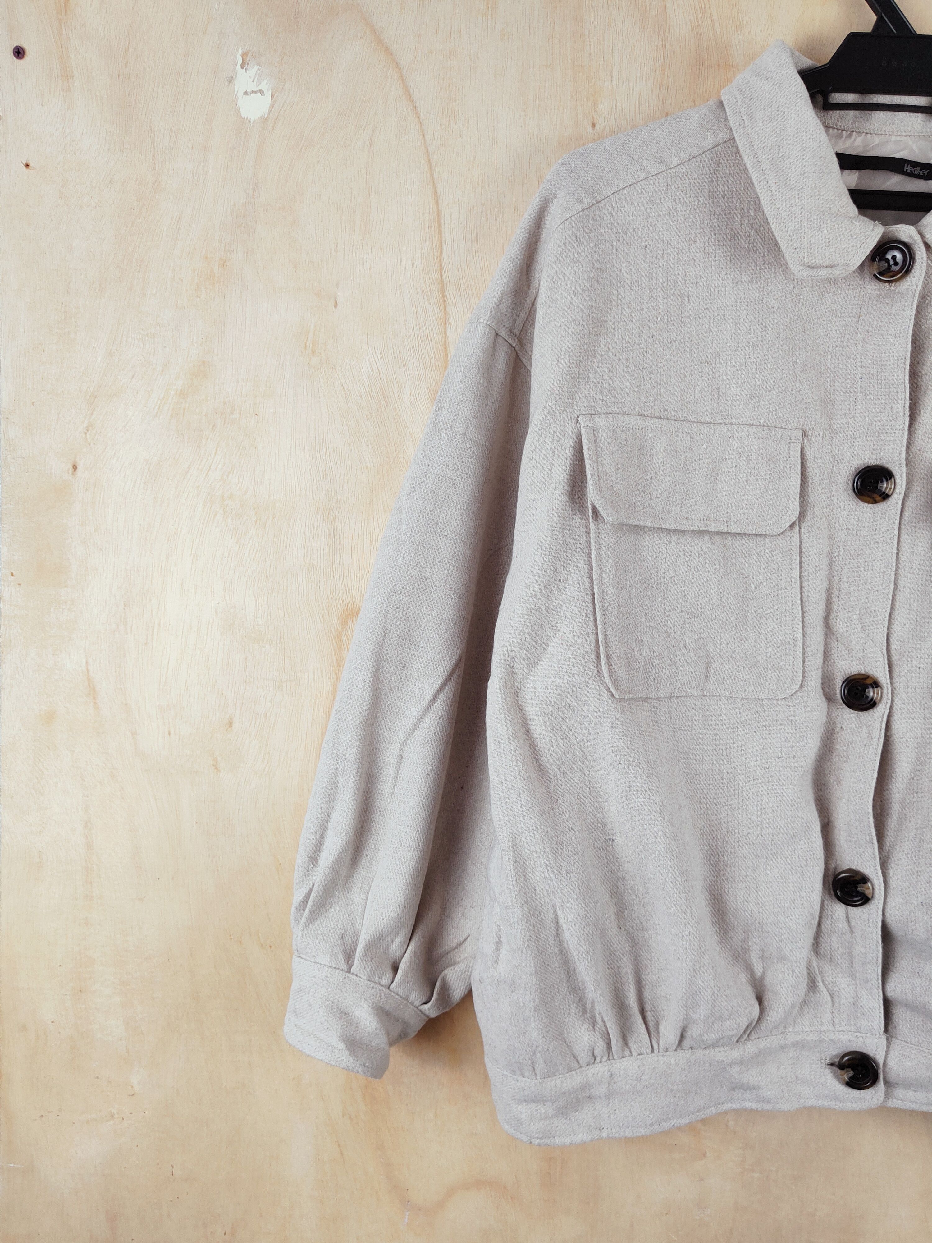 Japanese Brand × Vintage Retro Design 💥 Heather Ivory Jackets Size L / US 10 / IT 46 - 3 Thumbnail