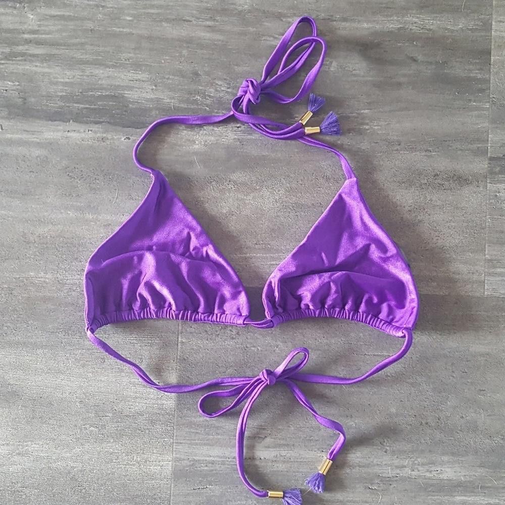 Designer Purple Summer Luxe Bikini Top Size ONE SIZE - 1 Thumbnail