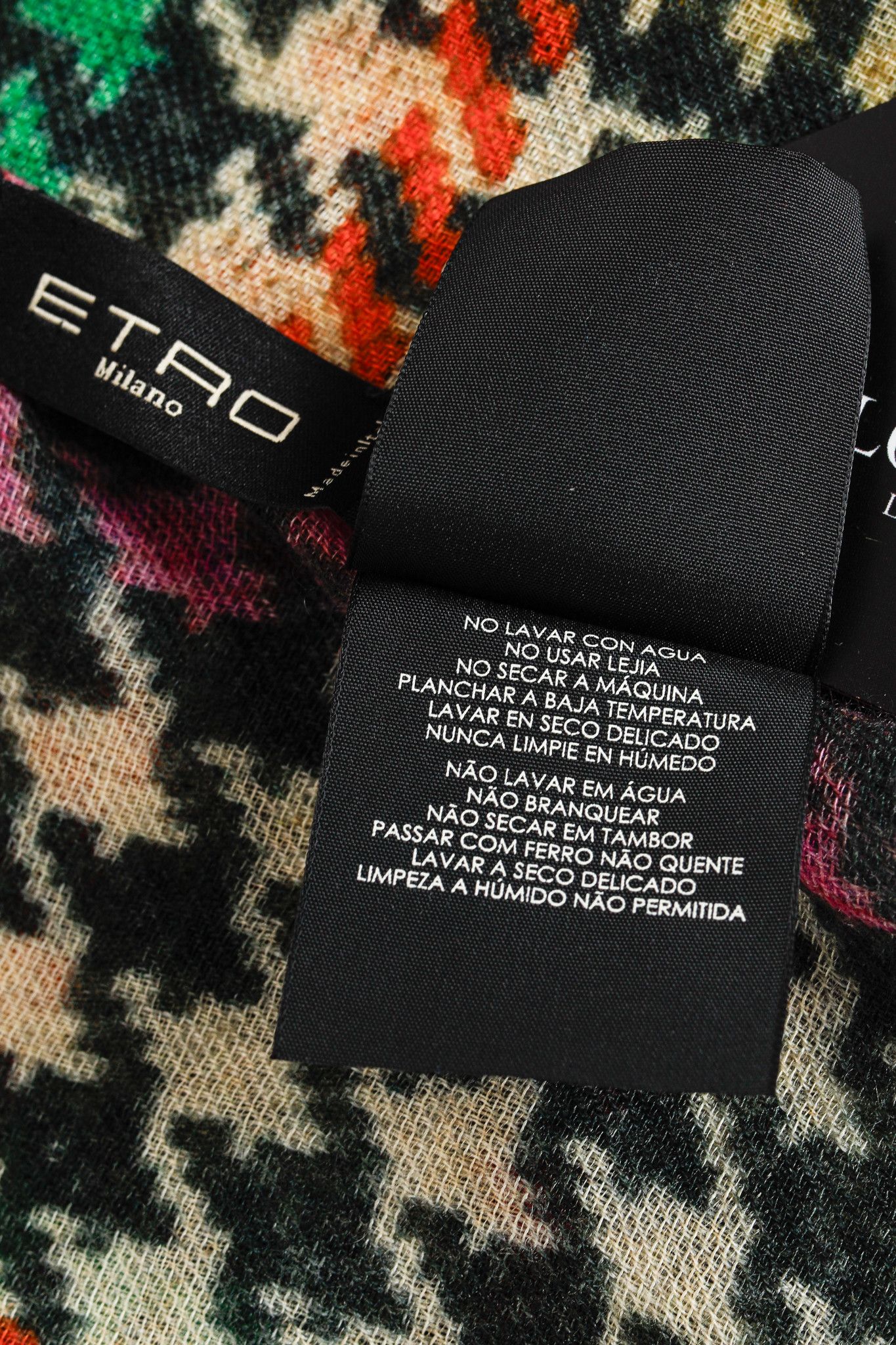 Etro Etro Beige & Black Multicoloured Houndsooth Cashmere Scarf Size ONE SIZE - 4 Thumbnail