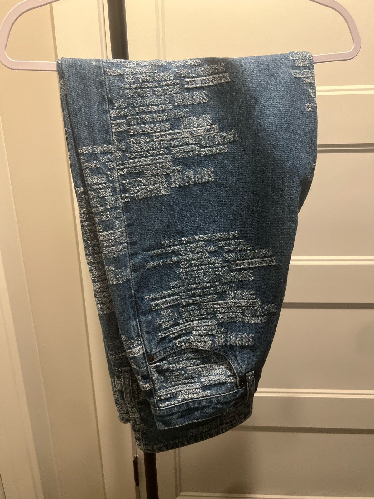 Supreme supreme trademark jacquard denim set - washed blue Size US M / EU 48-50 / 2 - 4 Thumbnail
