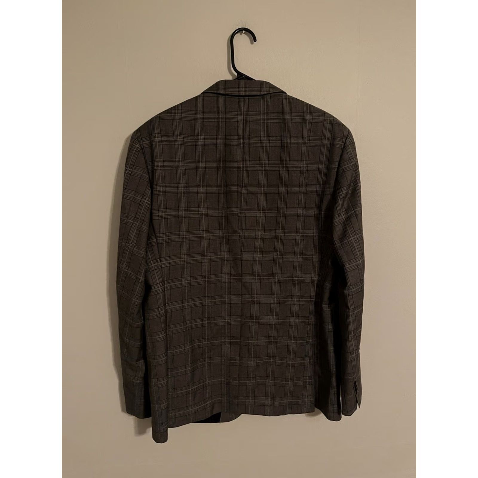Hugo Boss VINTAGE Hugo Boss The James5 Wool Gray Plaid Blazer Jacket Coat - Men's 42R Size 42R - 3 Thumbnail