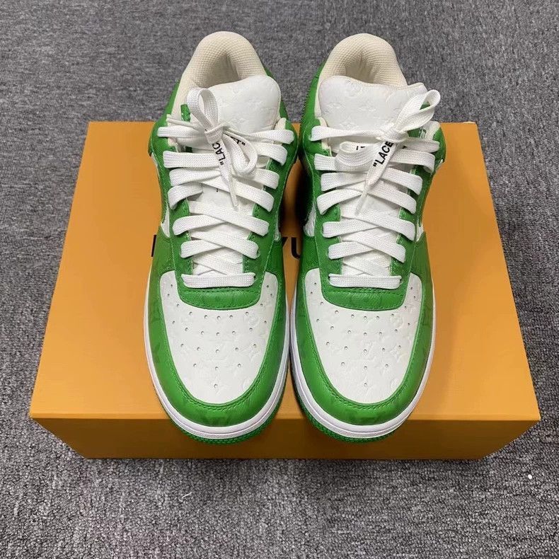 Louis Vuitton Louis Vuitton's latest white-green magic sticker AF1 low-cu Size US 8 / EU 41 - 2 Thumbnail