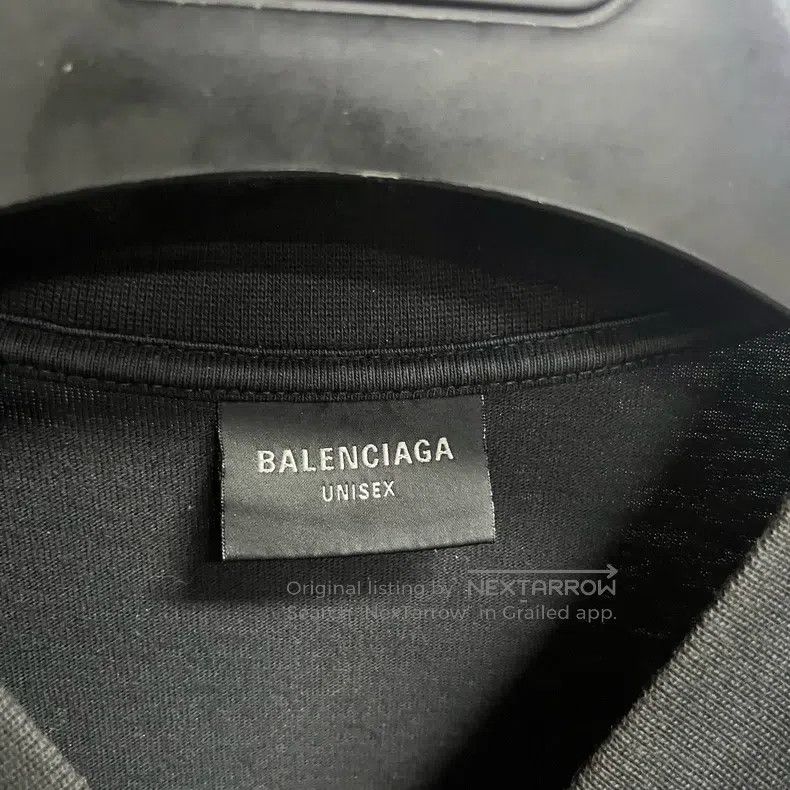 Balenciaga Balenciaga Black letter print round neck pullover short sl Size US XS / EU 42 / 0 - 2 Thumbnail