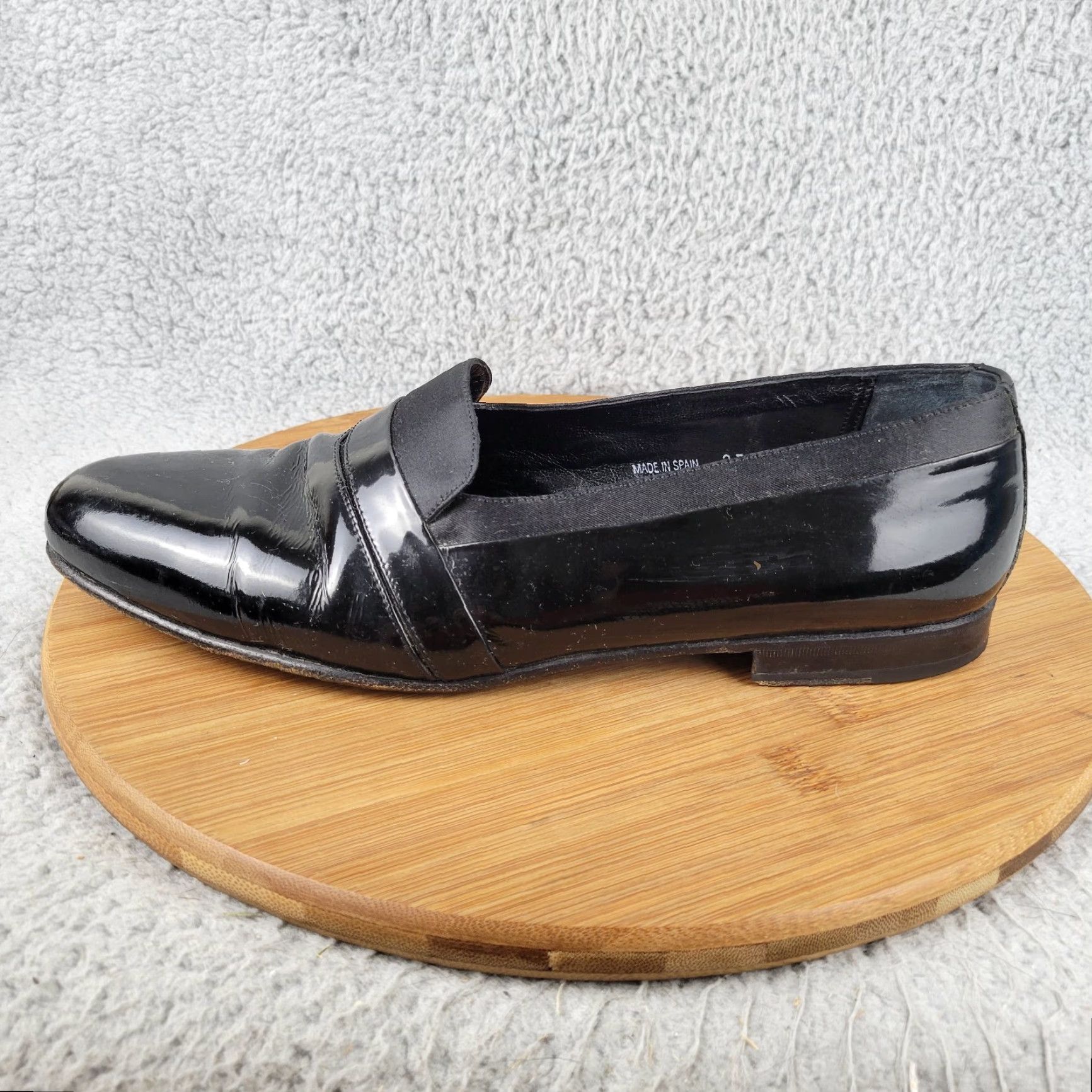 Mezlan Black Patent Leather Slip-On Loafers Mezlan Dress Loafers Mens 10.5 Black Patent Leather From  main image 2