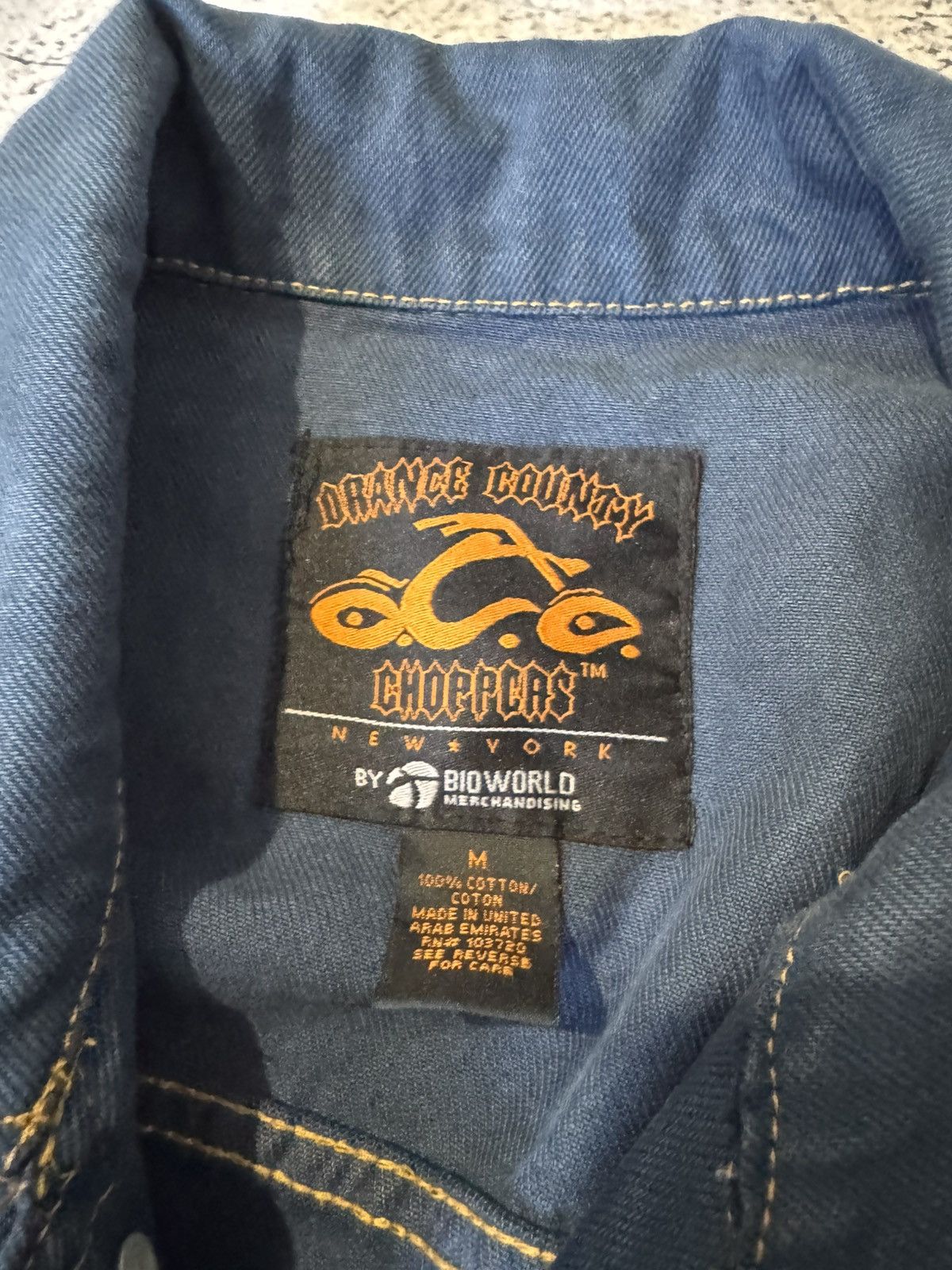 West Coast Choppers Orange County Choppers Jacket Blue Denim Biker Motorcycle Size US M / EU 48-50 / 2 - 6 Thumbnail