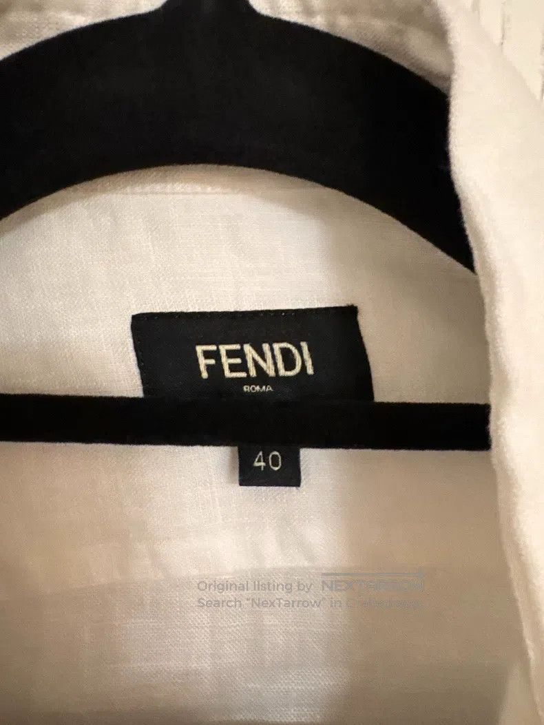 Fendi Fendi size 40 White Linen 3D Floral Short Sleeve Shirt Size US XXS / EU 40 - 5 Thumbnail