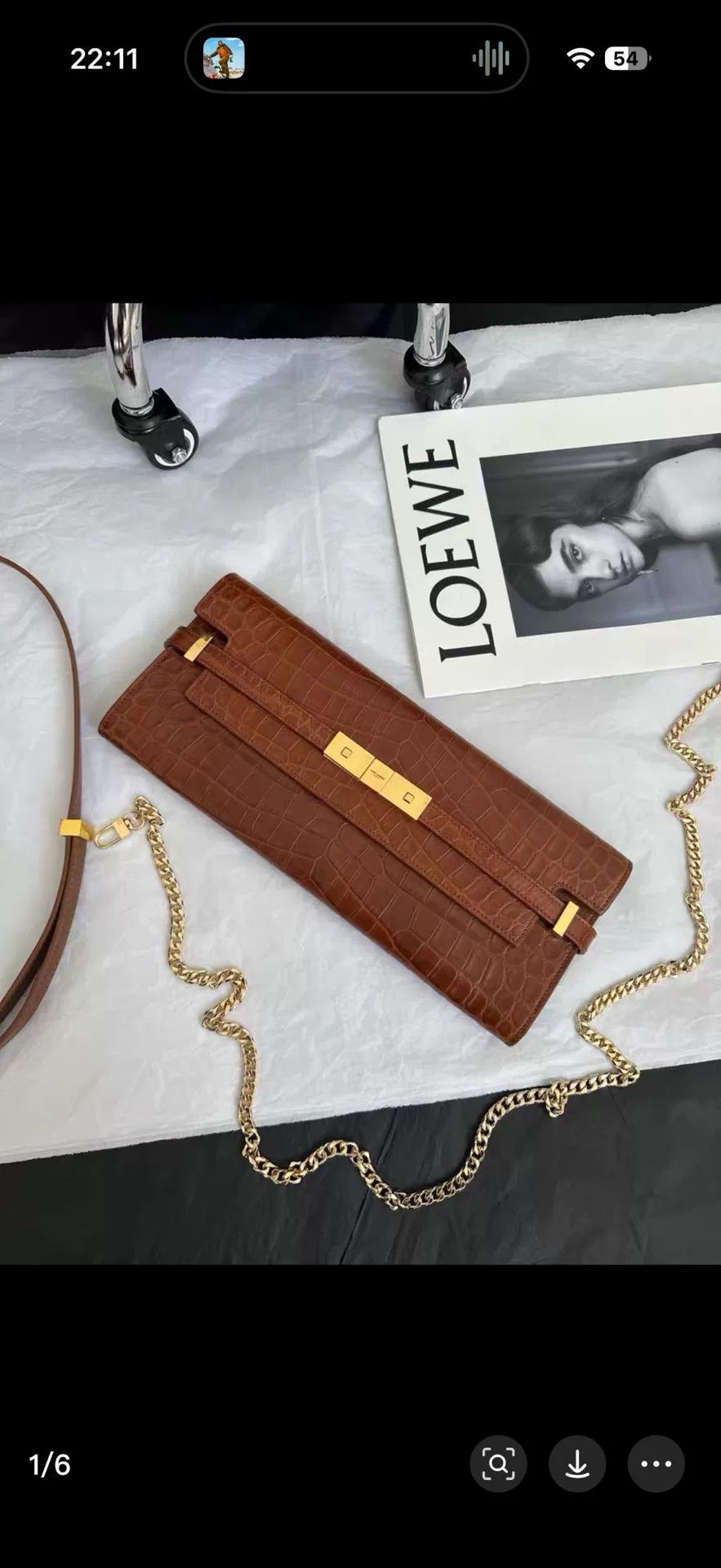 Saint Laurent Paris Saint Laurent Manhattan Crocodile Clutch Size ONE SIZE - 1 Thumbnail