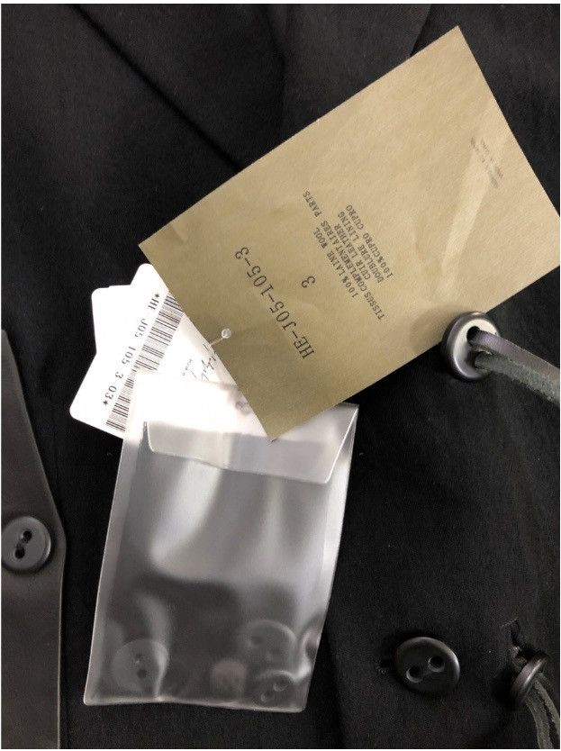 Yohji Yamamoto YYPH 🇯🇵 black wool/leather laced front acords ‘08 coat 3 NEW Size 40L - 16 Thumbnail