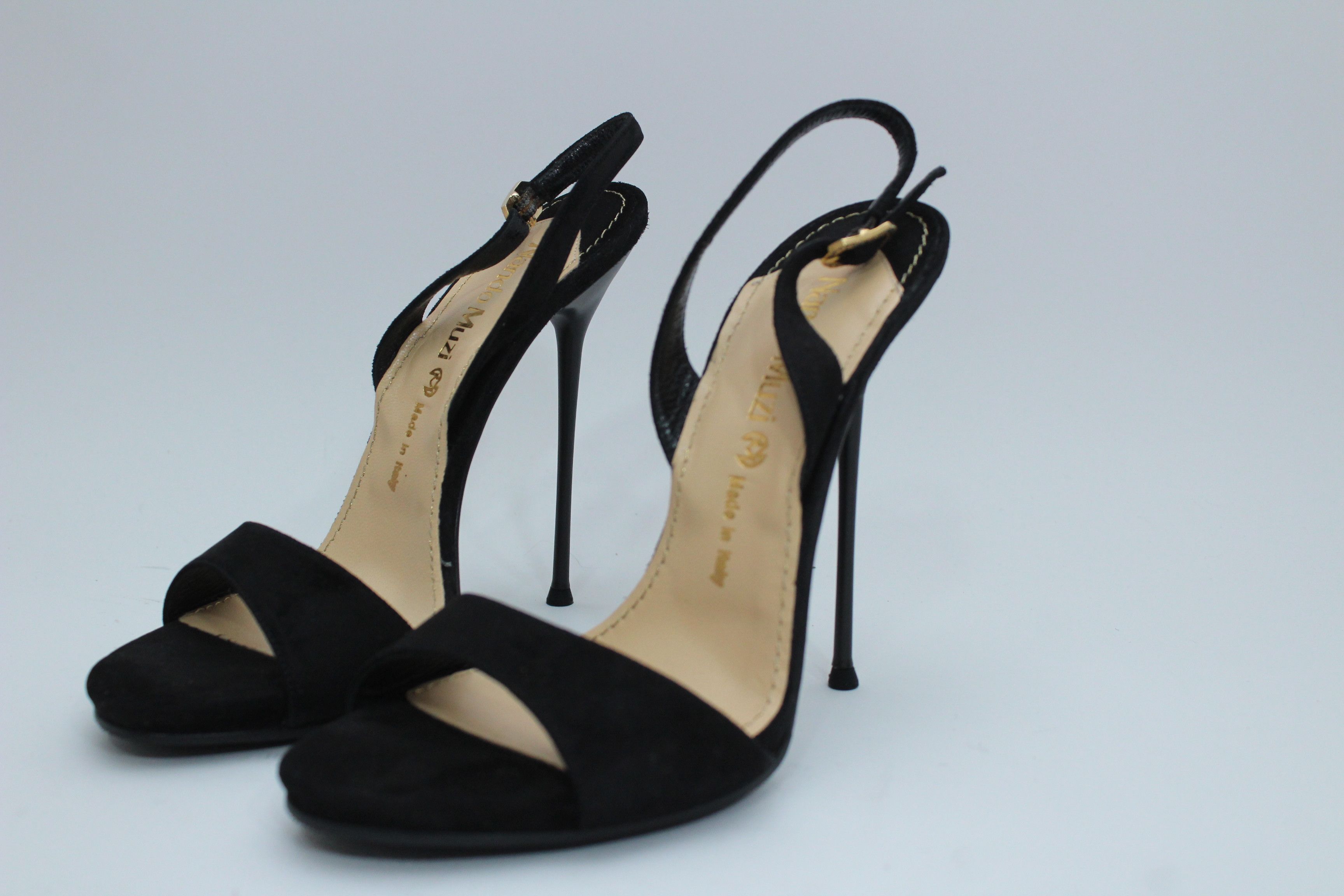Other Nando Muzi Suede High Heel Sandals Black 37 Size US 7 / IT 37 - 5 Thumbnail