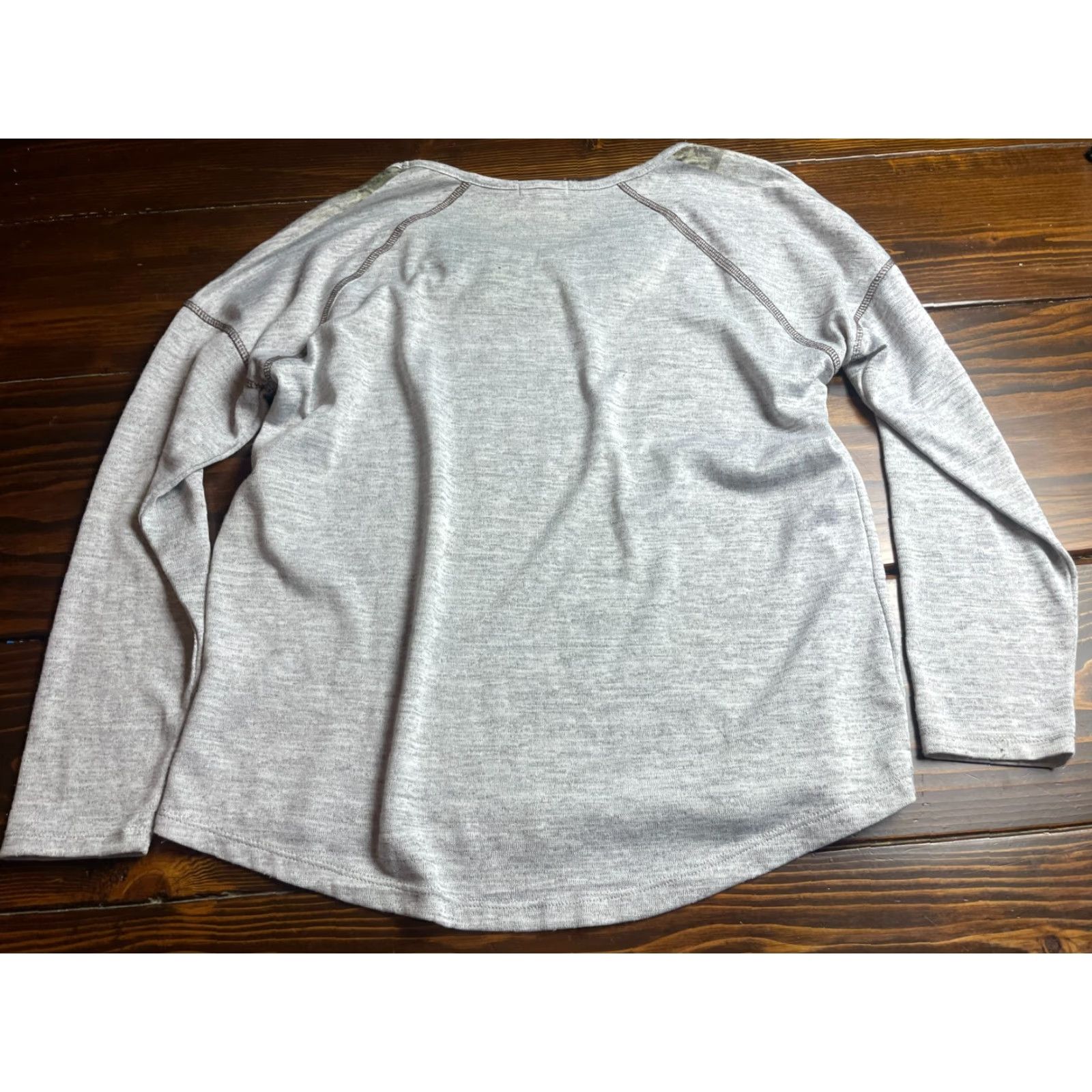 Olive Let me live Shirt Women’s Medium Gray Snakeskin Jeweled Long Sleeve Shirt Size M / US 6-8 / IT 42-44 - 2 Thumbnail