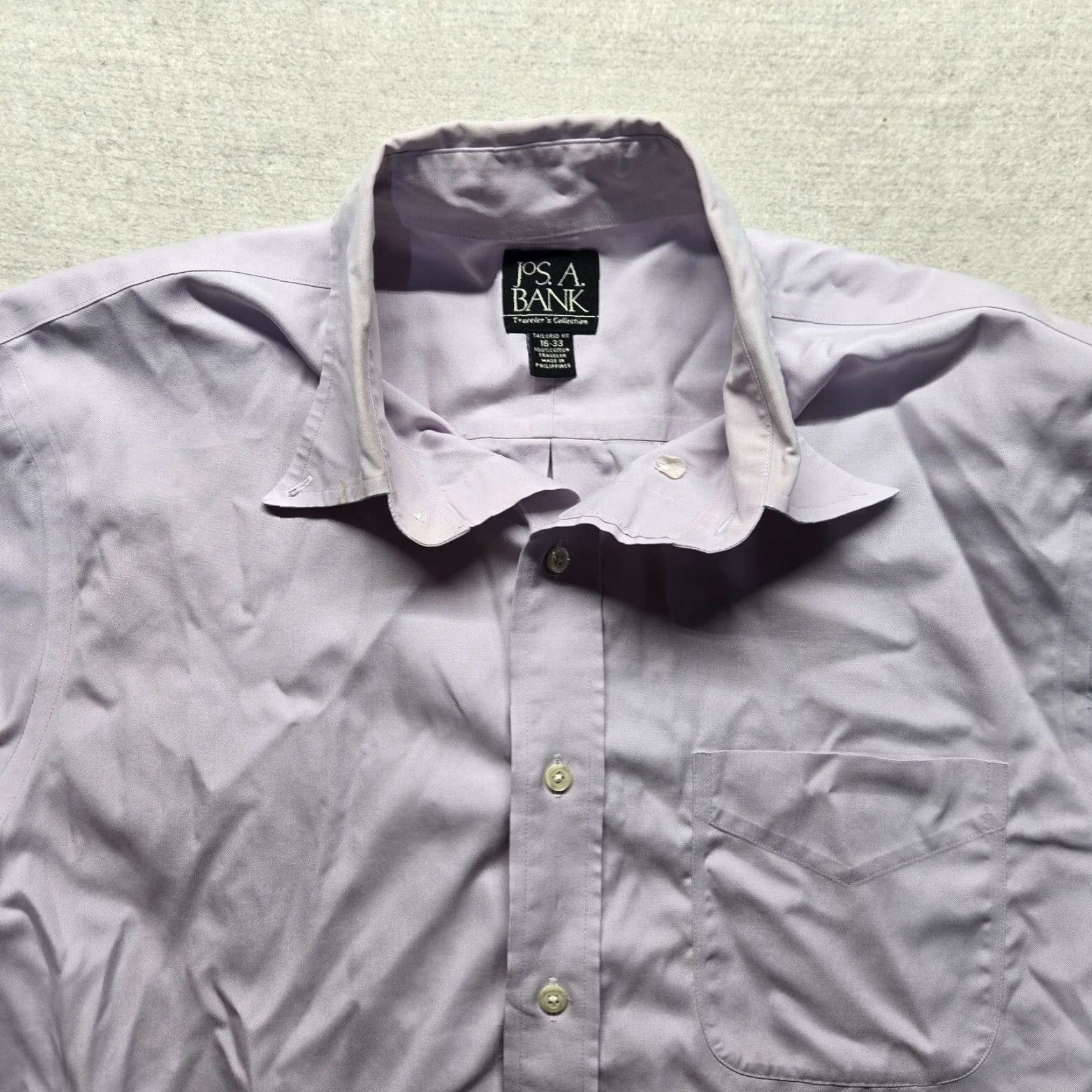 Jos. A. Bank Jos. A. Bank Shirt Light Purple Long Sleeve Button Up Collared Adult Men's 16 33 Size US XL / EU 56 / 4 - 2 Thumbnail