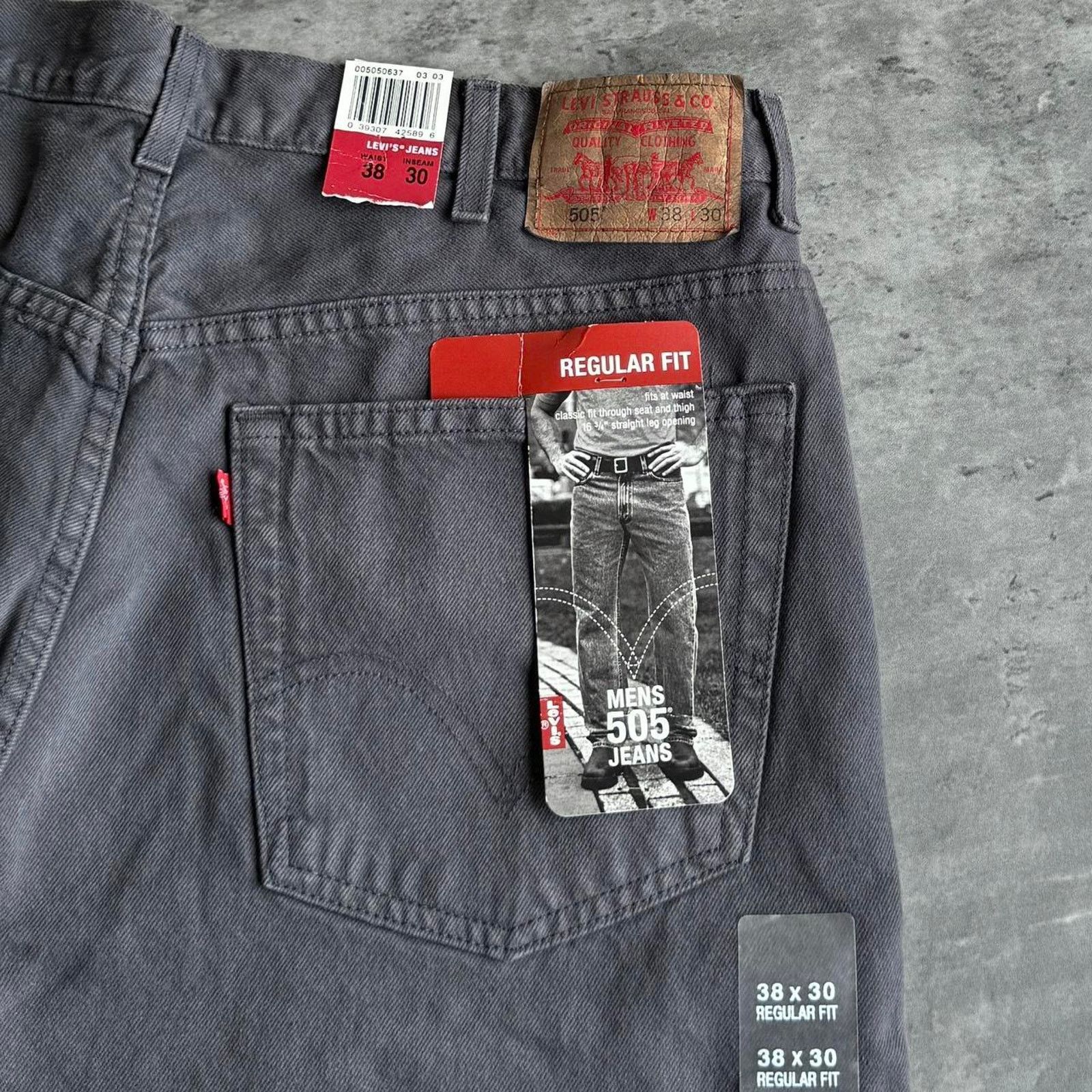 Levi's × Levi's Vintage Clothing × Vintage Brand New Levi’s 505 Wolf Grey Grunge Opium Denim Jeans Size US 36 / EU 52 - 3 Thumbnail