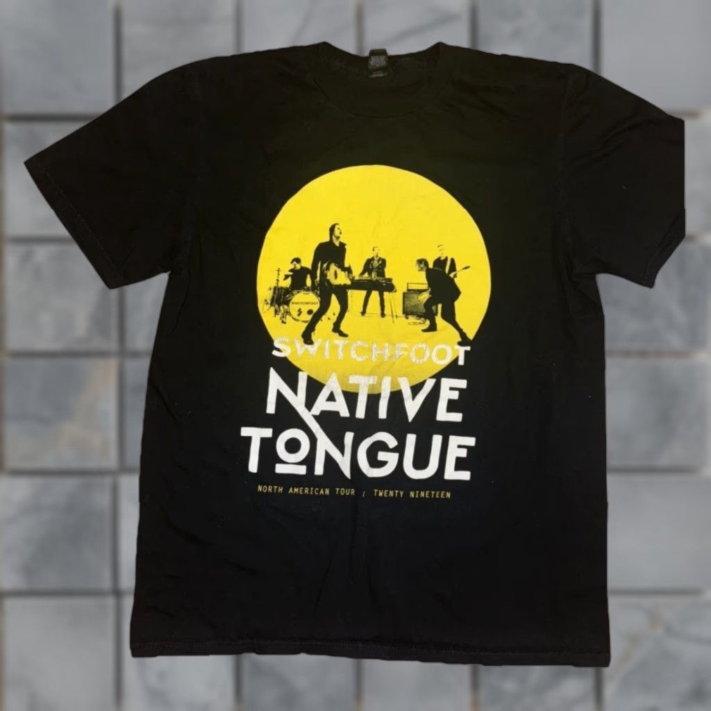 Native Switchfoot Native Tongue Tour T-Shirt Black Medium Mens Graphic Print 90s Y2K Band Tee Size US M / EU 48-50 / 2 - 1 Thumbnail