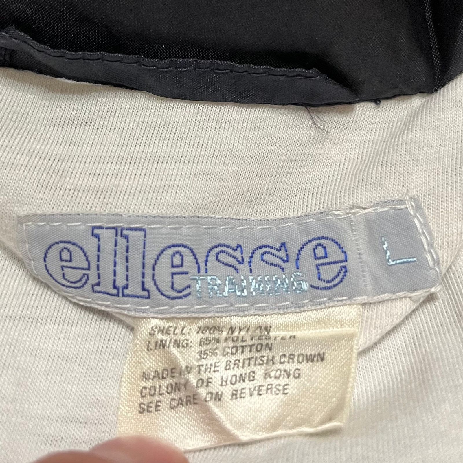 Ellesse Vintage 80s Ellesse Track Jacket White Red Navy Windbreaker Size US L / EU 52-54 / 3 - 4 Thumbnail