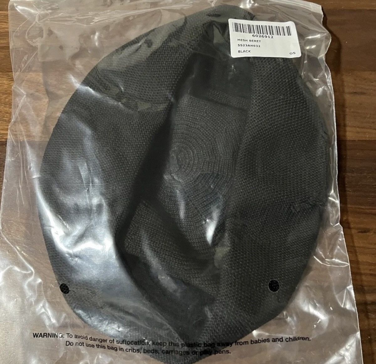 Aime Leon Dore Aime Leon Dore ALD Basketweave Beret Black Cotton Knit Mesh Size ONE SIZE - 5 Thumbnail