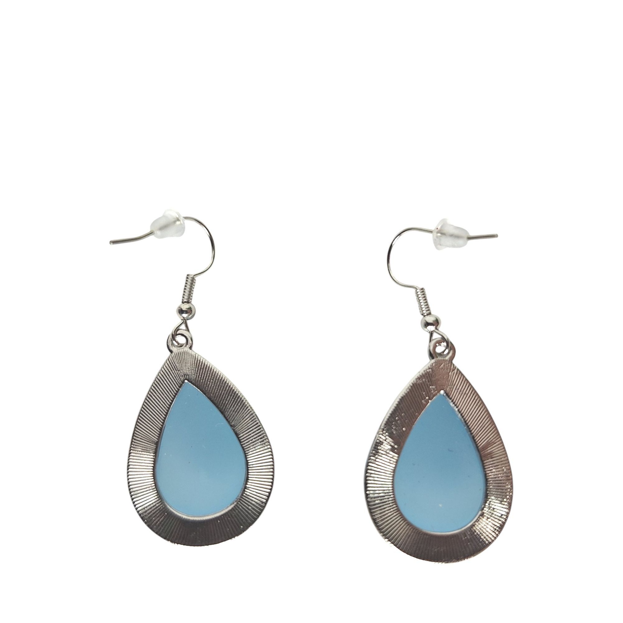 Other Blue Teardrop Dangle Earrings Silver Tone Coastal Beachy Boh Size ONE SIZE - 2 Thumbnail