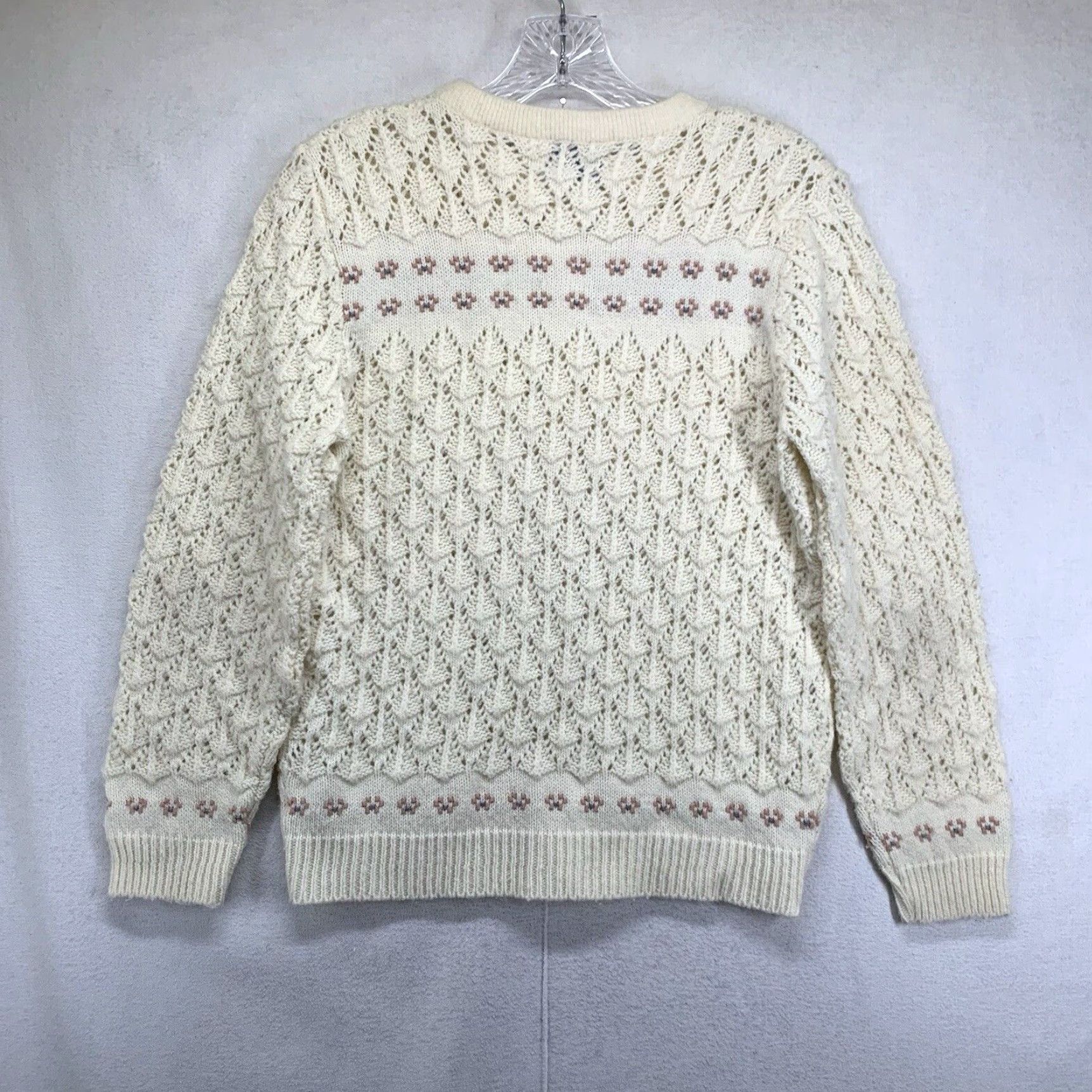 Vintage VINTAGE Wintuk Cardigan Sweater Women's Small Ivory Floral Embroidered 80s Bohemian Womens Size S / US 4 / IT 40 - 2 Thumbnail