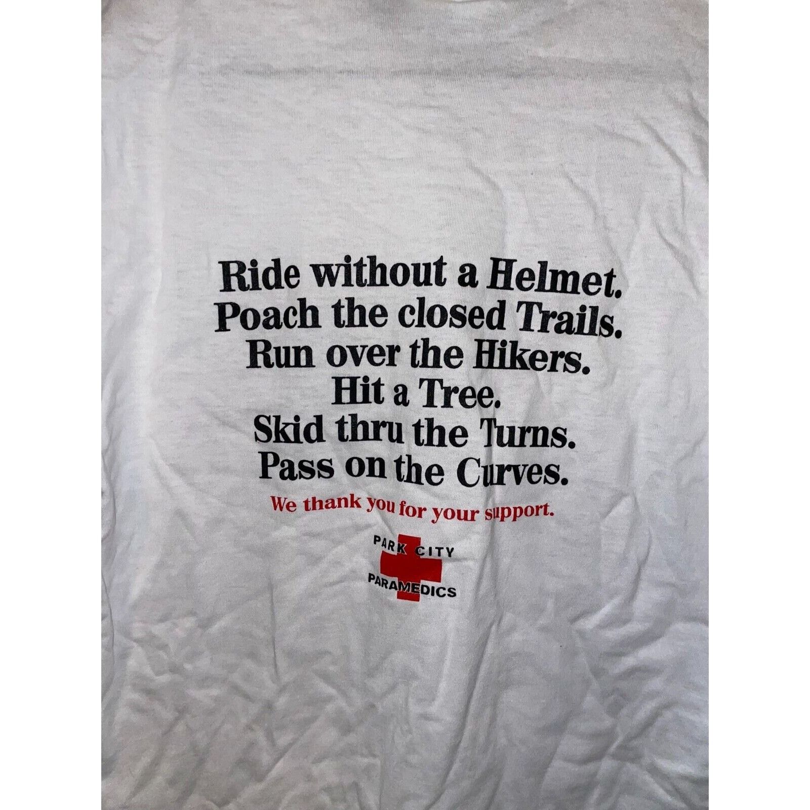 Jerzees 90s Park City Paramedics Humor Funny White Medic Shirt VTG S Size US S / EU 44-46 / 1 - 5 Thumbnail