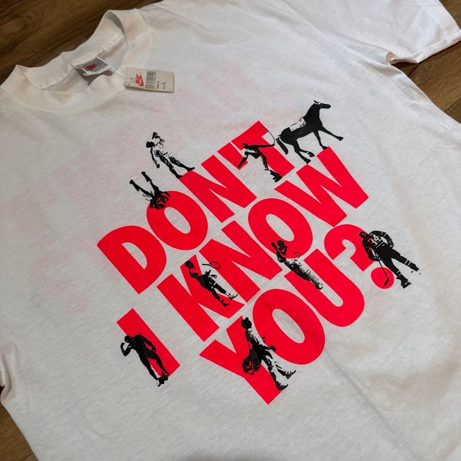 Nike 80s Nike Bo Jackson Don’t I Know You Short Sleeve Shirt Size US L / EU 52-54 / 3 - 3 Thumbnail