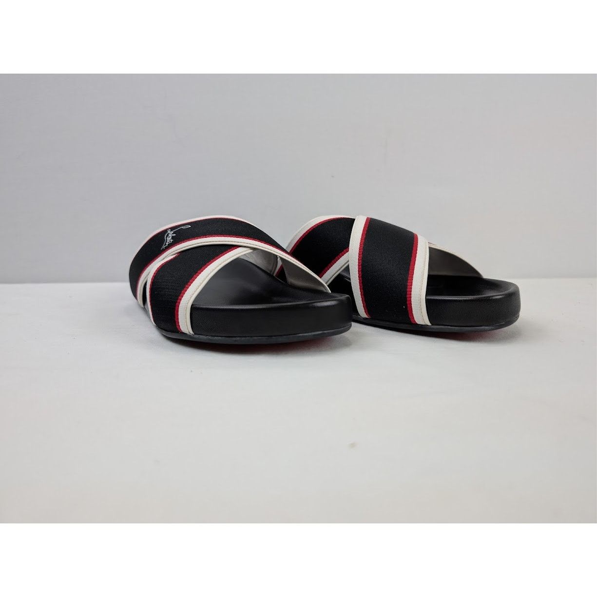 Christian Louboutin o1rshd1 Hot Cross Bizz Flat Slippers in Black/Multicolor Size US 10 / EU 43 - 5 Thumbnail