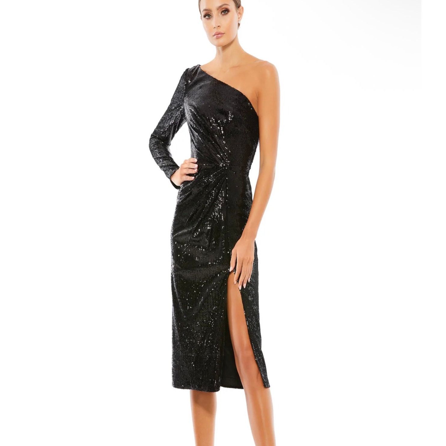 Mac Duggal Mac Duggal black sequined cocktail dress sz 2 26688 Size XS / US 0-2 / IT 36-38 - 1 Thumbnail