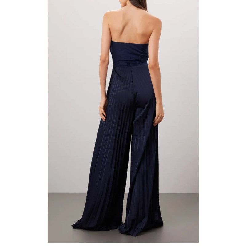 Other One 33 Social Navy Pleated Cocktail Formal Pantsuit Size 28" / US 6 / IT 42 - 3 Thumbnail
