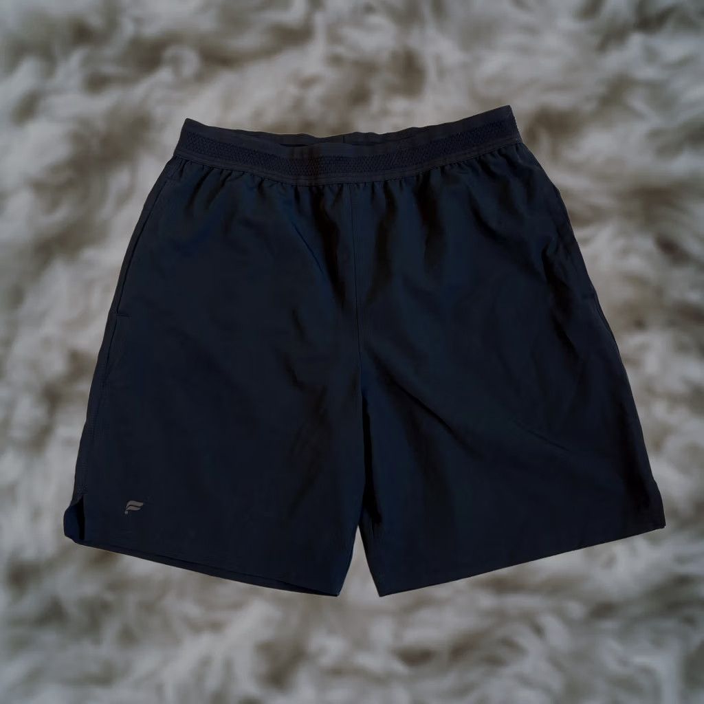 Fabletics Fabletics The Fundamental Shorts Athletic Men's 7" Black Unlined Gray Polyester Spandex Pockets Drawstring Regular M Size US 33 - 1 Thumbnail