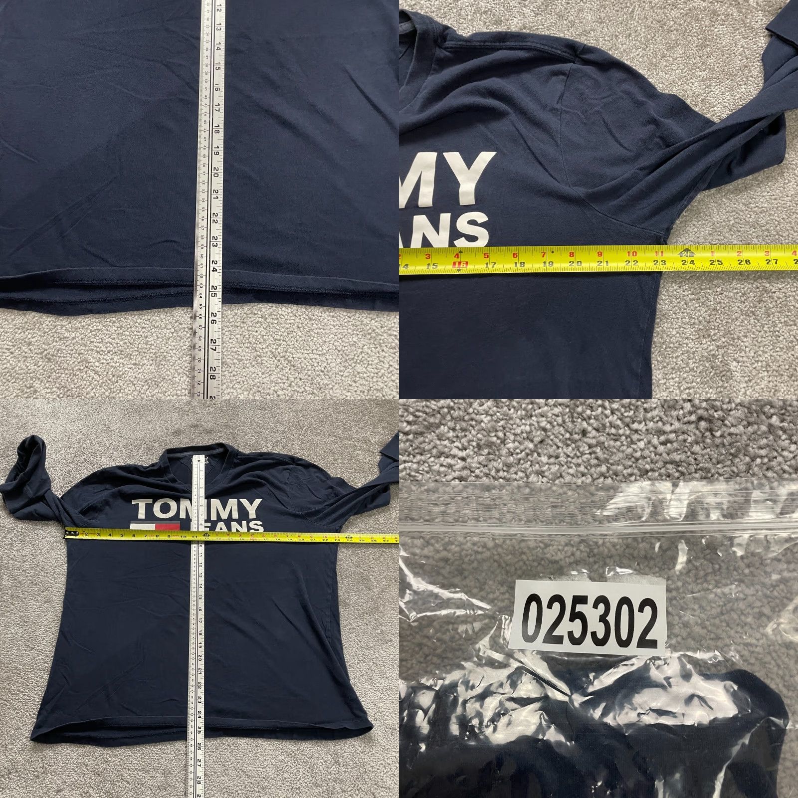 Tommy Hilfiger Tommy Hilfiger Tommy Jeans Tee T-Shirt Men Large Navy Blue Graphic Crew Neck Long Sleeve Cotton Size US L / EU 52-54 / 3 - 8 Thumbnail