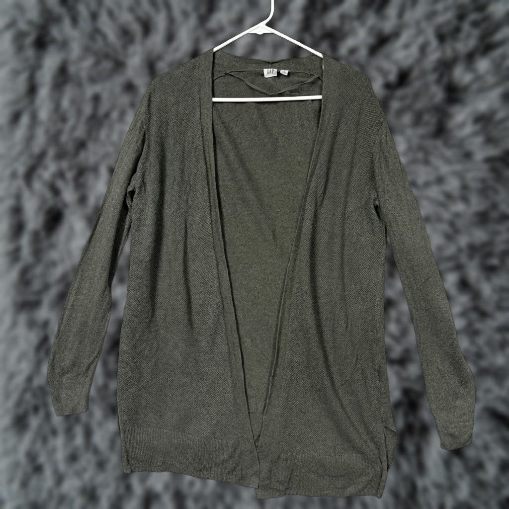 Gap Gap Cardigan Sweater M Green Open Front Knit Preppy Bohemian Lagenlook Casual Womens Regular Open Front Knit Sweater Size M / US 6-8 / IT 42-44 - 1 Thumbnail