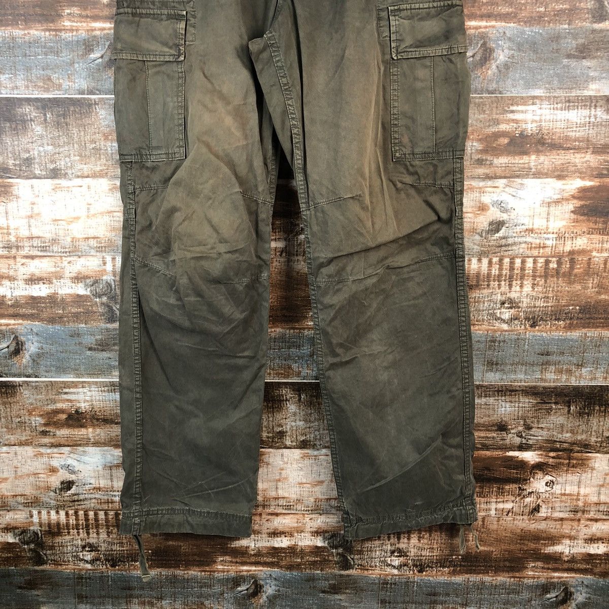 Faded Glory Uniqlo japan Green faded Cargo Multipocket Pants #A2563 Size US 35 - 6 Thumbnail
