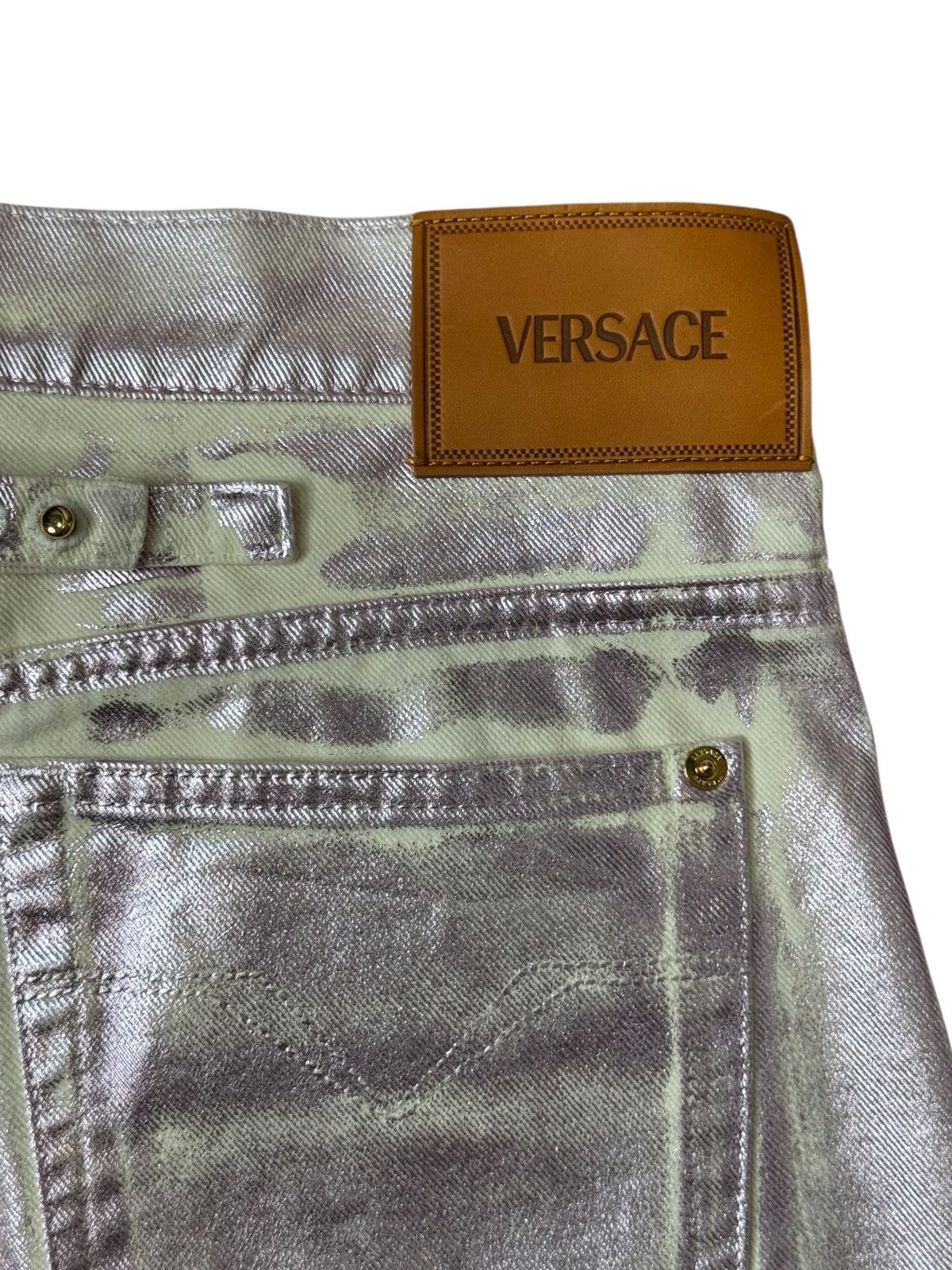 Versace Versace White Jeans Purple Laminate Size US 32 / EU 48 - 11 Thumbnail