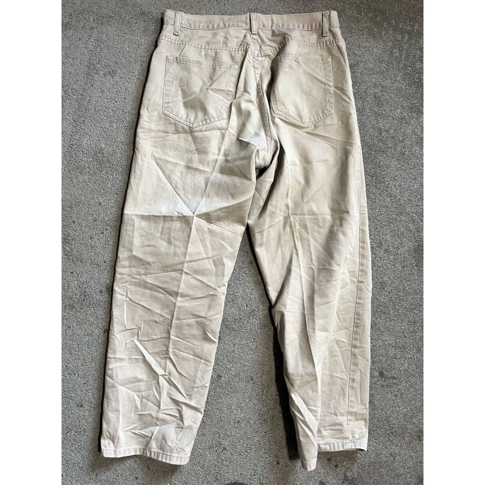 Calvin Klein VINTAGE Calvin Klein Jeans High Waisted Beige Easy Fit Pants 34x29 Men Jeans Regular 34 Beige Logo Retro Size US 34 / EU 50 - 3 Thumbnail