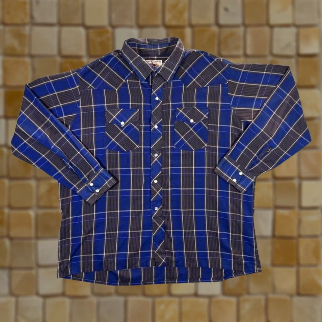 Vintage VINTAGE Rancher Westernwear Check Popper Long Sleeve Cowboy Western Shirt XXL Men Size US XXL / EU 58 / 5 - 1 Thumbnail