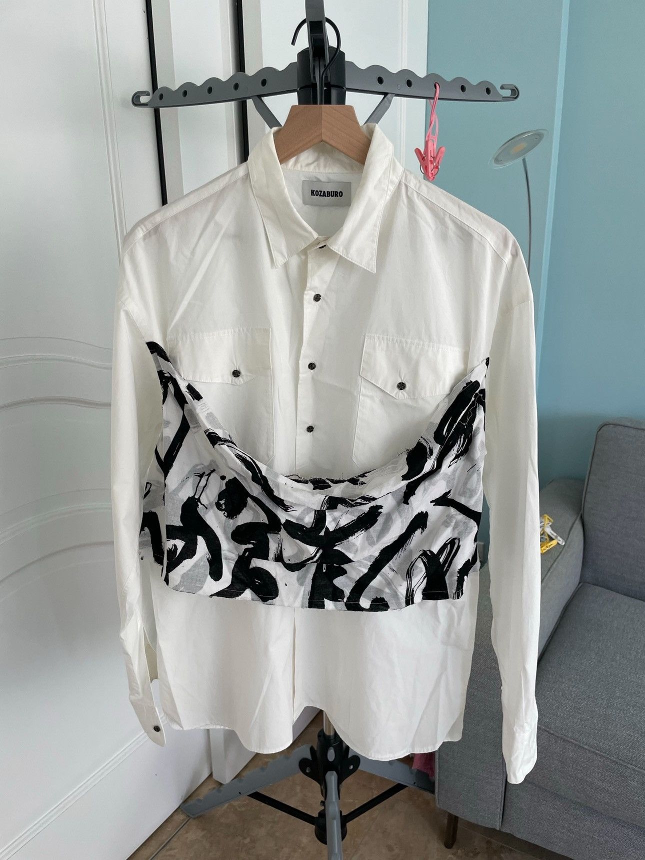 KOZABURO SS19 Calligracamo Overlay Boxy-Fit Shirt Size US S / EU 44-46 / 1 - 8 Thumbnail