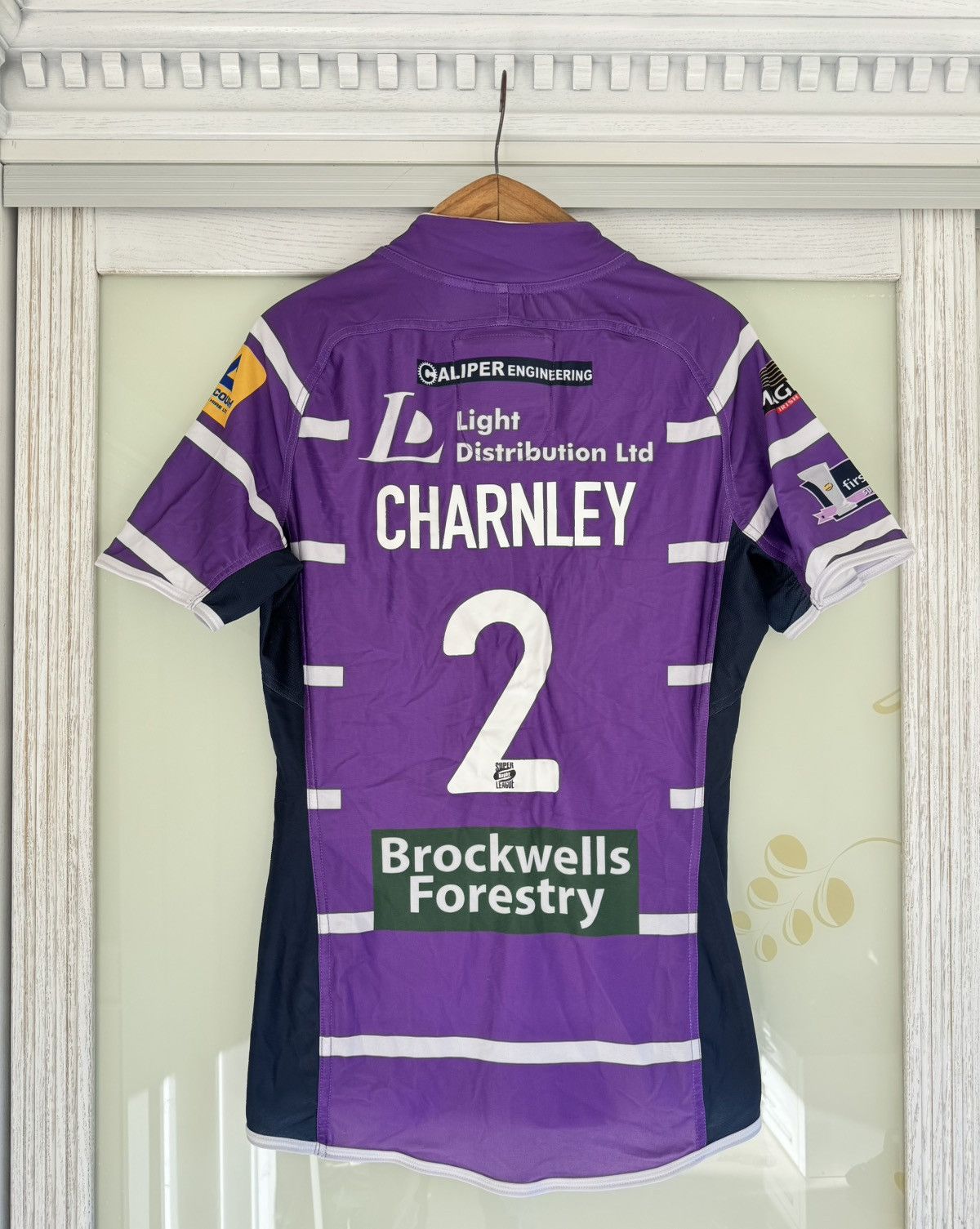 Vintage Josh Charnley #2 Wigan Warriors Match Worn 2014 Away Jersey Size US L / EU 52-54 / 3 - 1 Thumbnail
