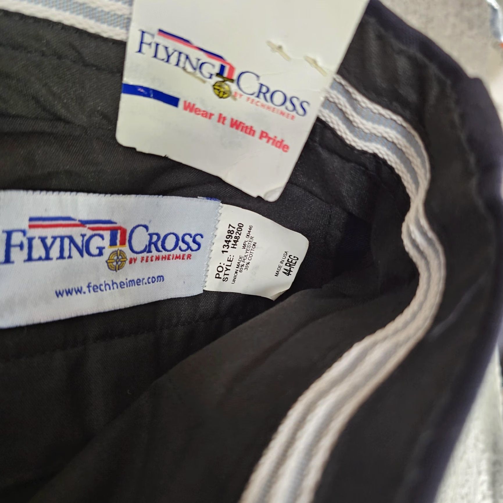 Vintage Flying Cross Dress Pants Mens 44x32 Navy Blue Uniform Workwear Polyester Cotton Size US 44 / EU 60 - 3 Thumbnail