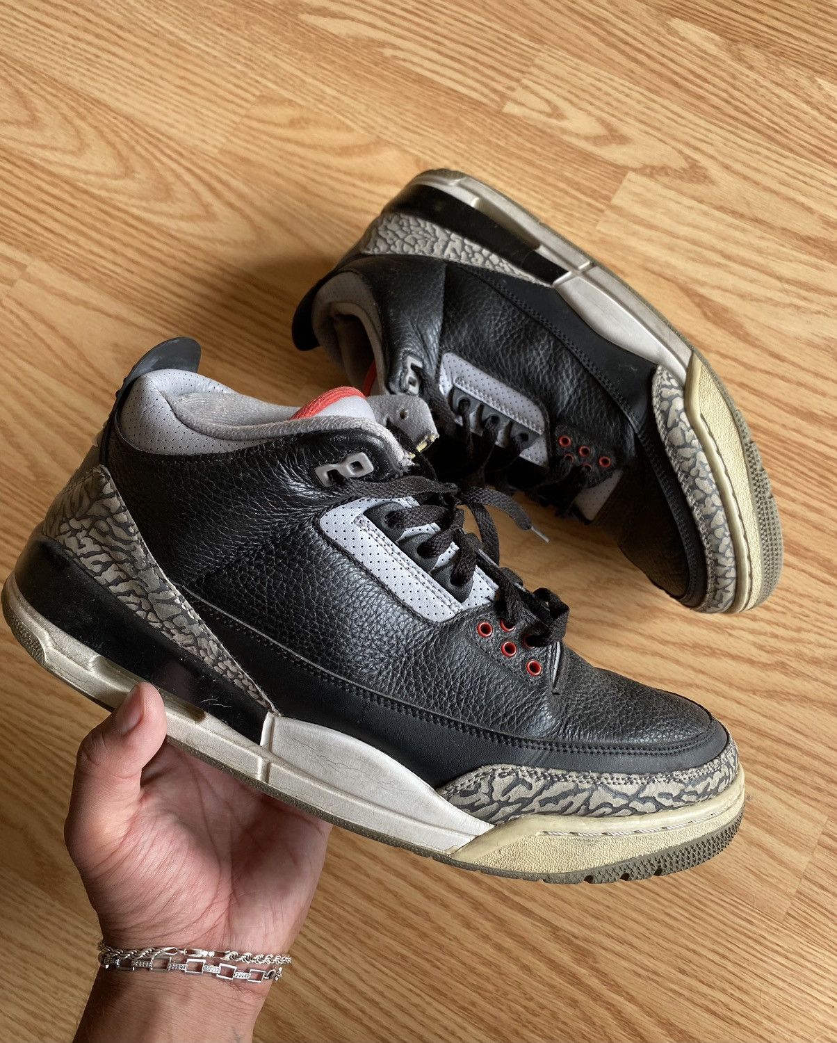 Jordan Brand × Nike Air Jordan 3 Retro Black Cement Size US 11.5 / EU 44-45 - 1 Thumbnail