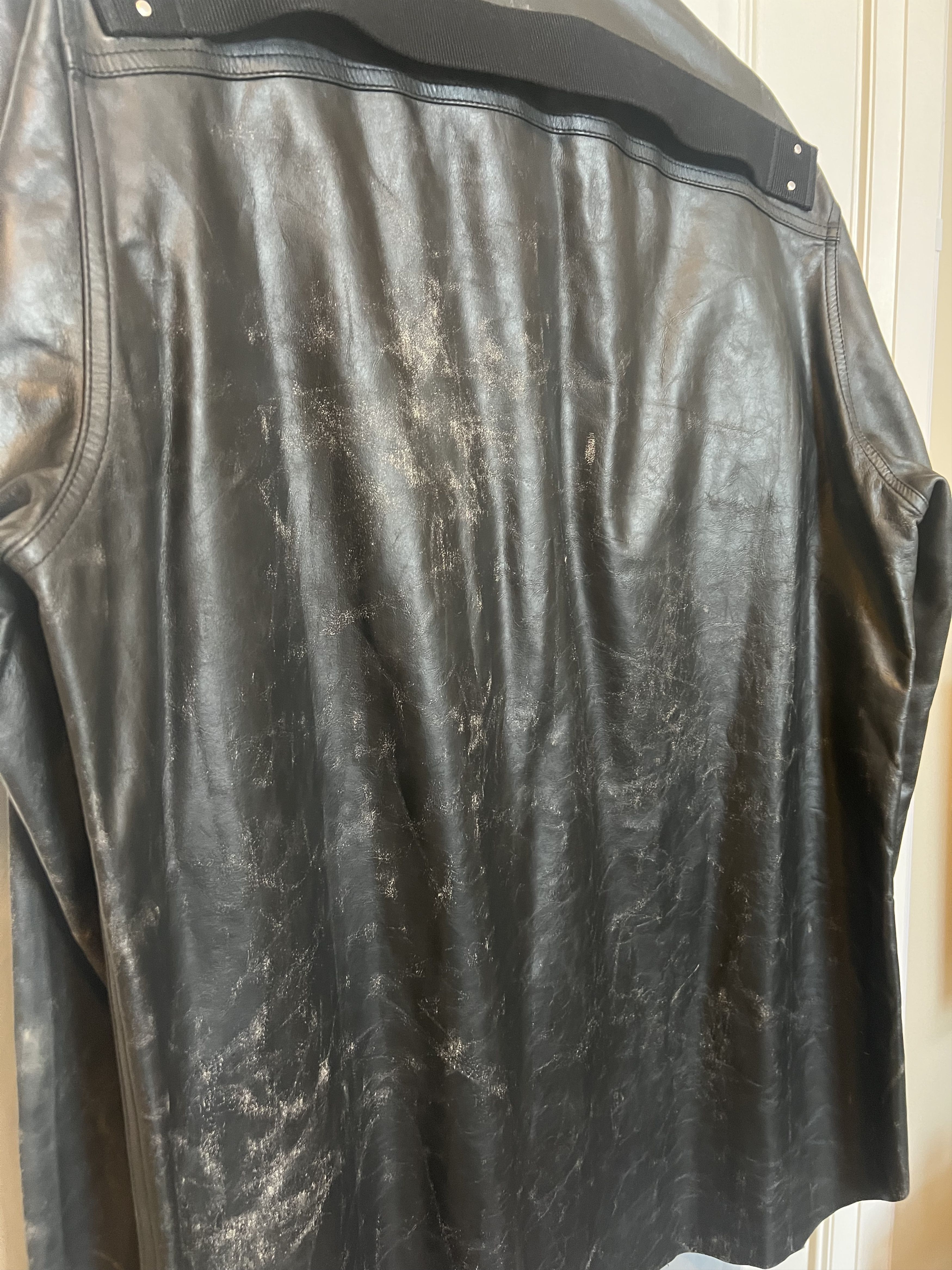 Rick Owens RO SS25 Hollywood LTP Tamponato Black Leather Jacket sz 50 Size US L / EU 52-54 / 3 - 4 Thumbnail