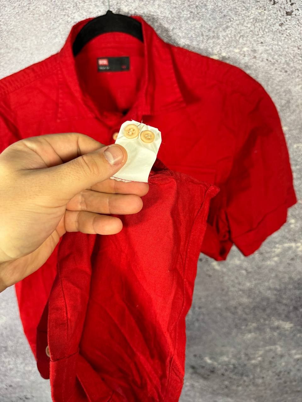 Diesel × Vintage Vintage Diesel Linen Shirt Short Sleeve Red y2k Small Size US S / EU 44-46 / 1 - 10 Thumbnail